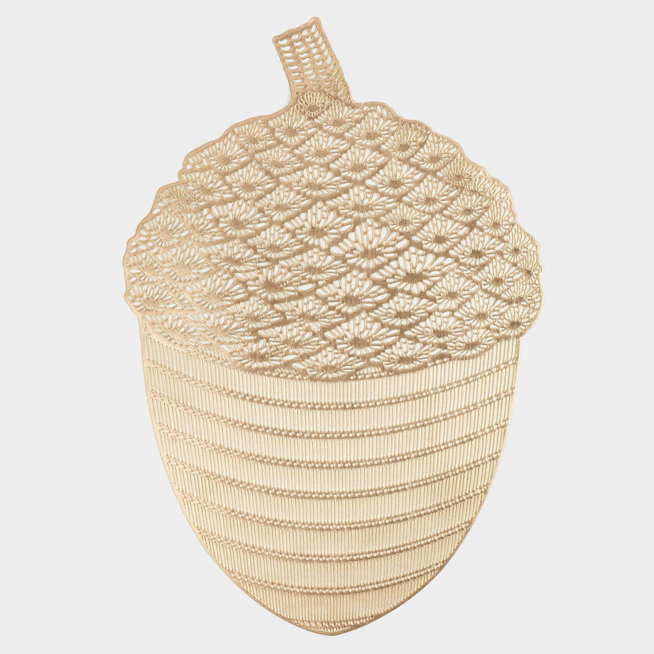 

Салфетка под приборы, 33x48 см, ПВХ, фигурная, золотистая, Желудь, Azhur form