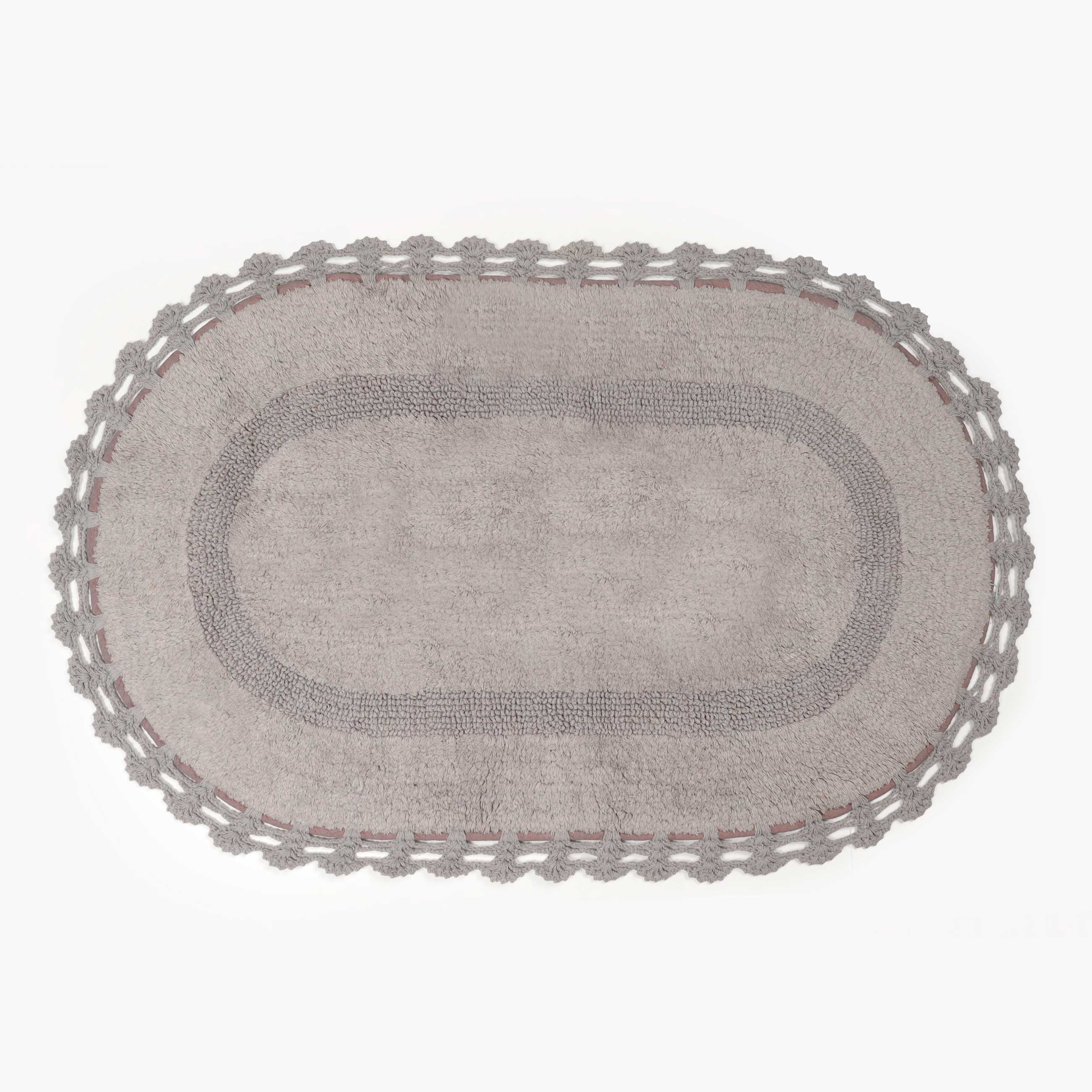 Коврик, 60x100 см, хлопок, серый, Кружево, Knit, image-1