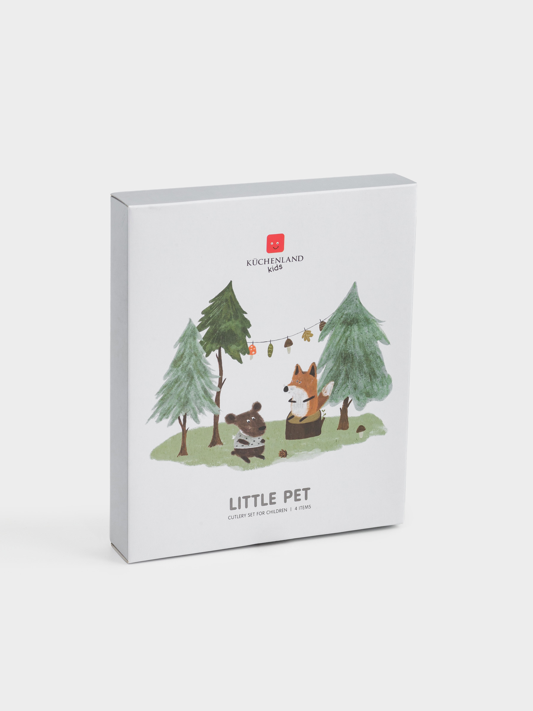 Столовые приборы, детские, 1 перс, 4 пр, сталь, Лесные животные, Little pet, image-4