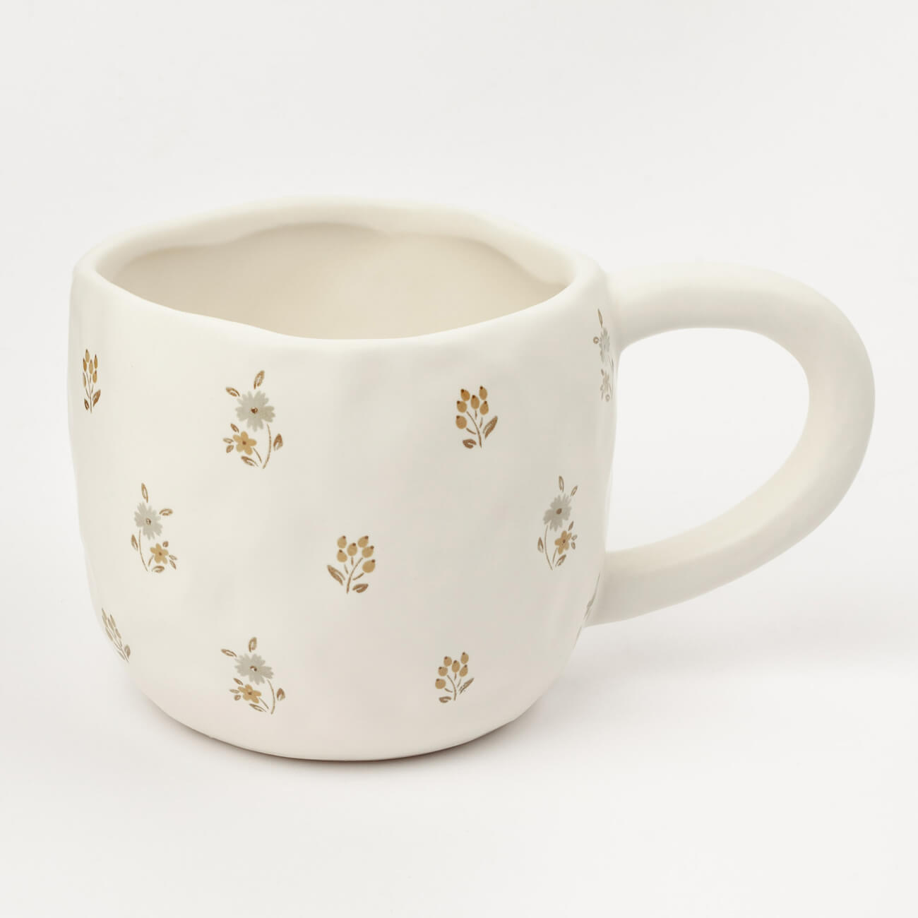 кружка ahmad tea great britain 370 мл керамика с символами лондона Кружка, 400 мл, керамика, молочная, Винтажные цветы, La flore