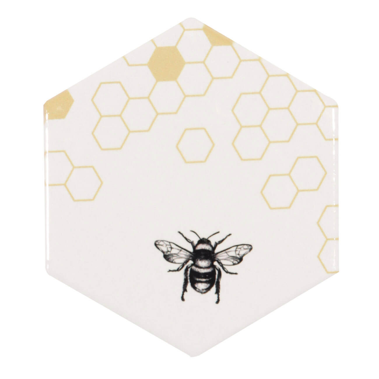 

Подставка под горячее, 20 см, керамика/пробка, шестиугольная, Пчела, Honey