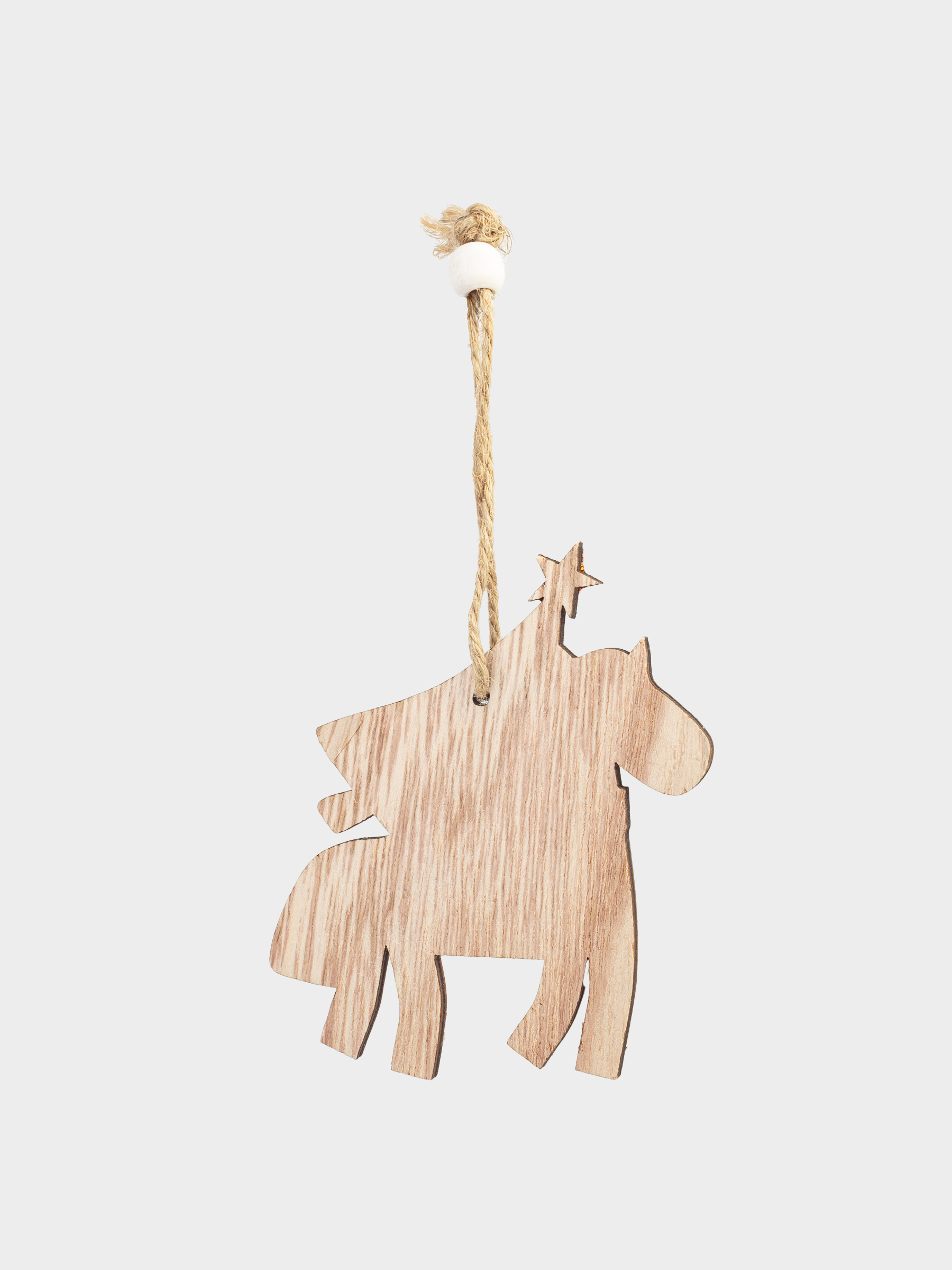 Набор елочных игрушек, 10 см, 9 шт, дерево, Лошадь, Figure wood, image-4