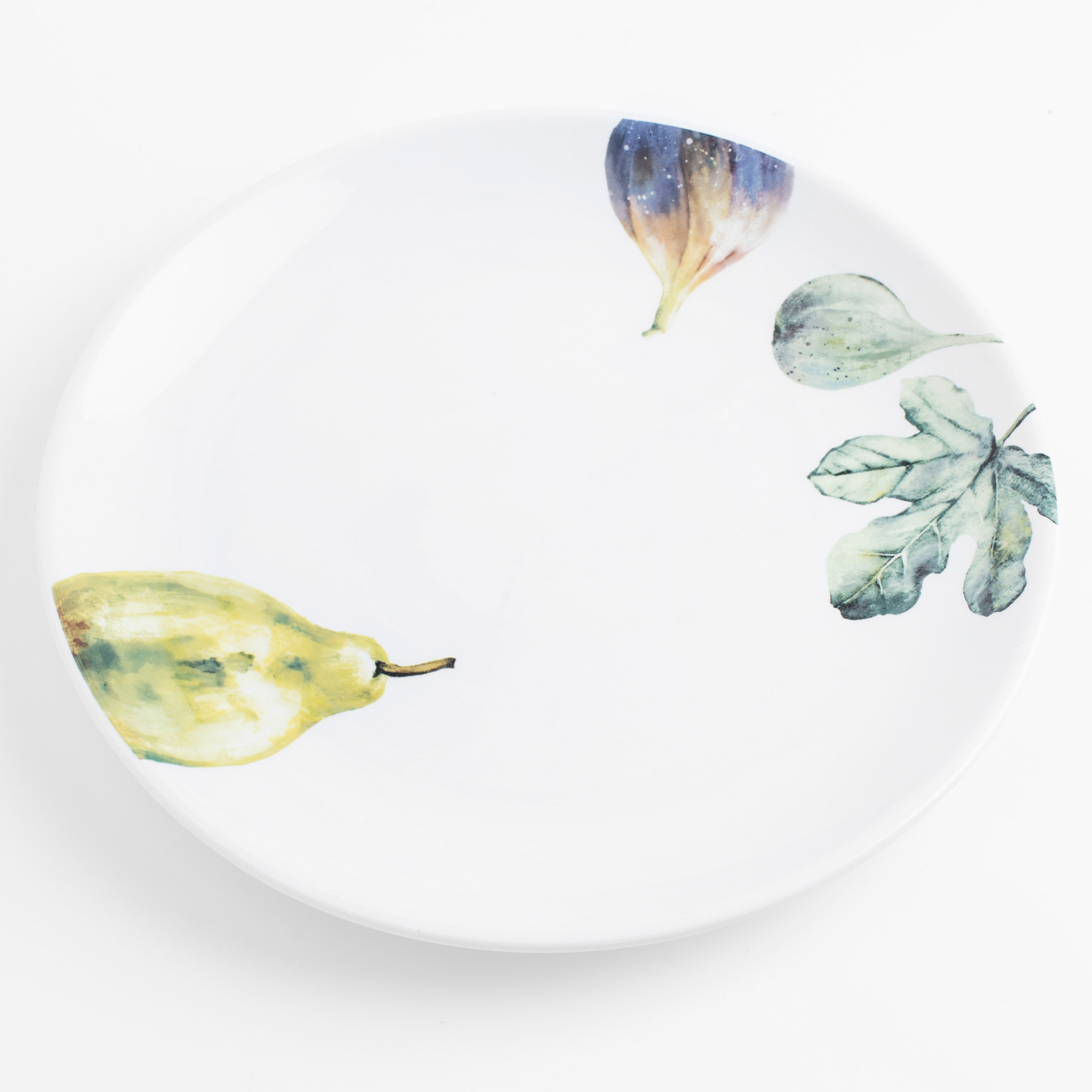 Тарелка обеденная, 26 см, керамика, белая, Инжир и груша, Fruit garden изображение № 3