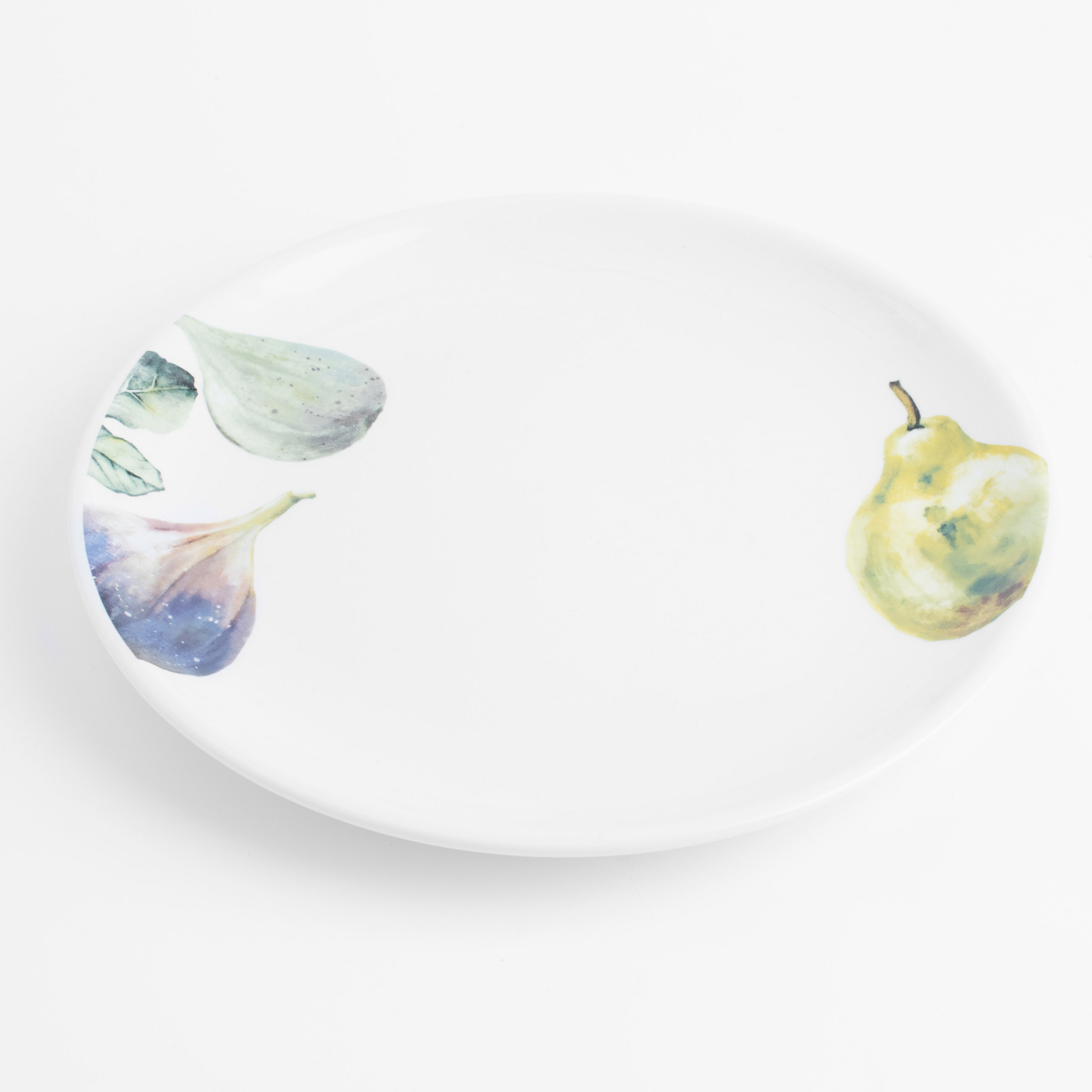 Тарелка закусочная, 21 см, керамика, белая, Инжир и груша, Fruit garden изображение № 2