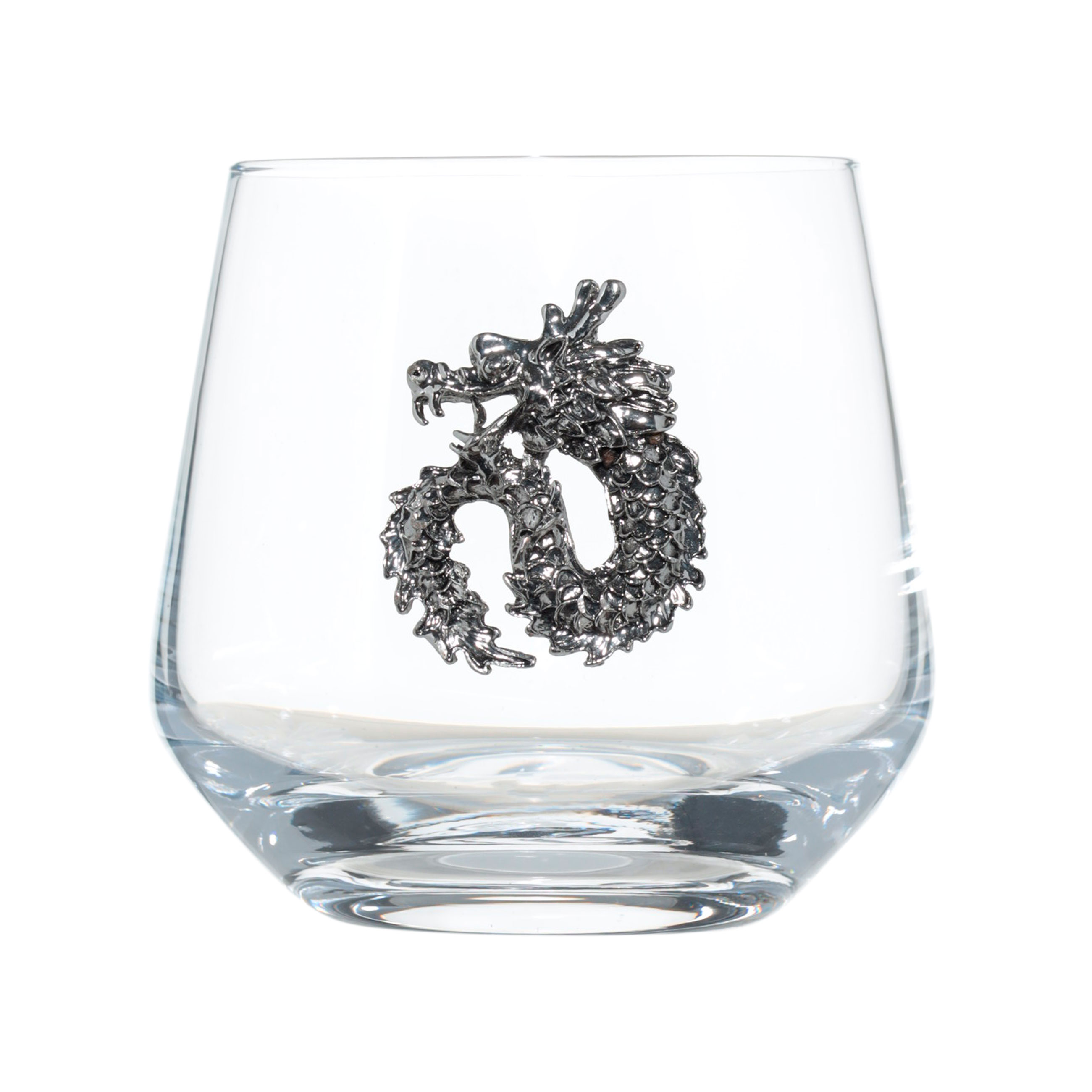 Стакан для виски, 370 мл, стекло/металл, Серебристый дракон, Lux elements изображение № 2