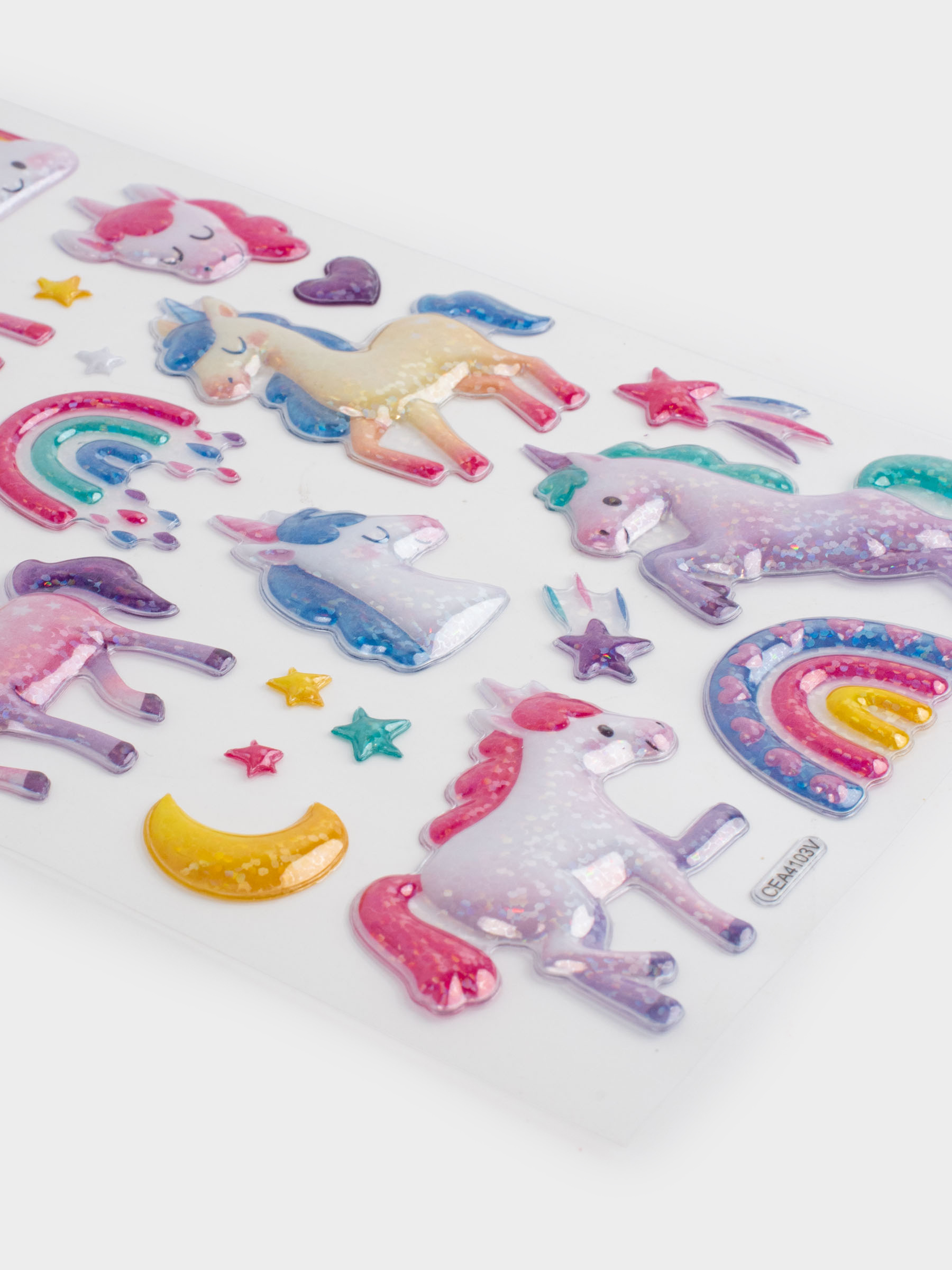 Набор наклеек, 21х14 см, 26 шт, одноразовые, ПВХ, Единороги, Unicorn, image-3