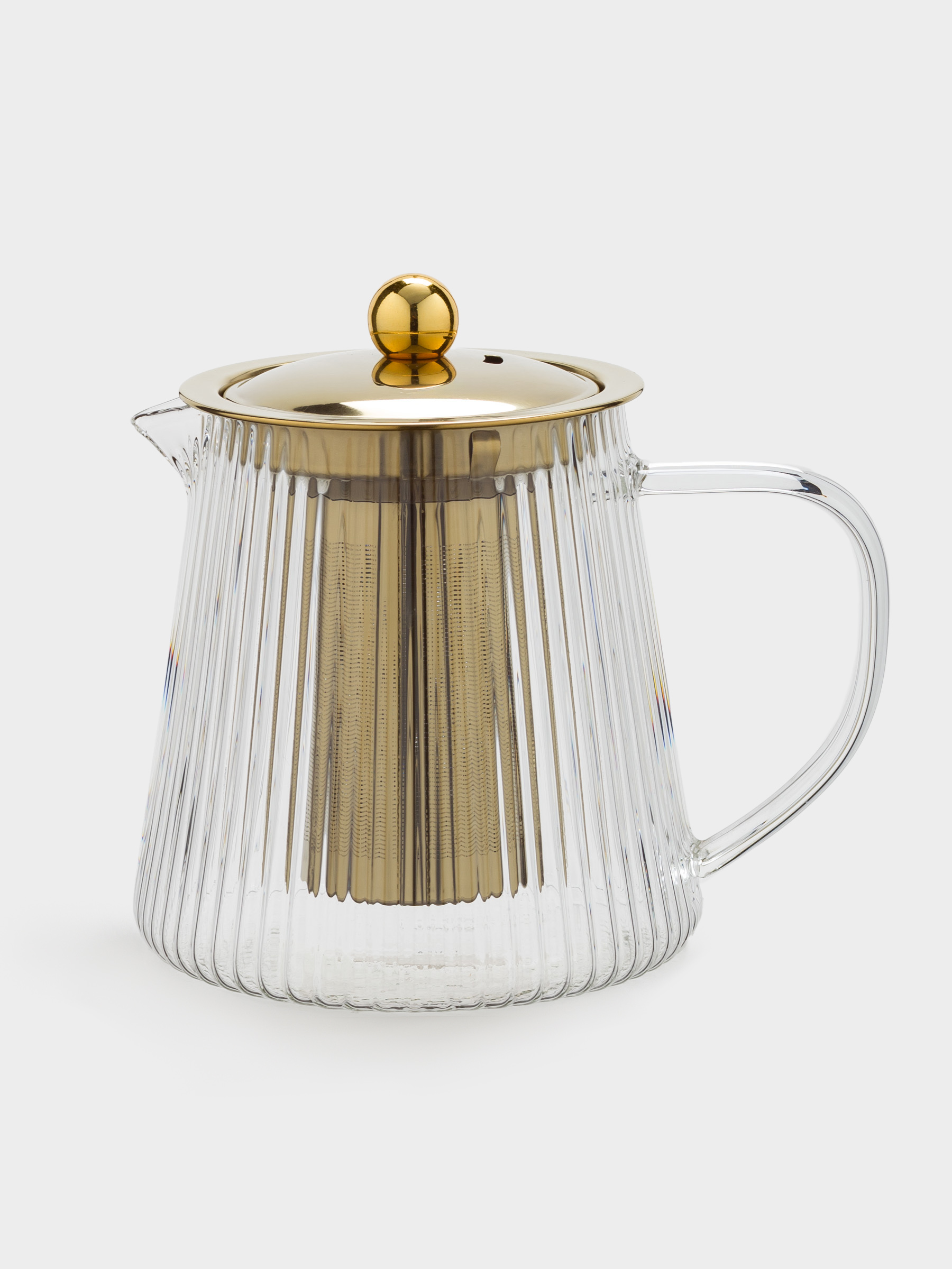 Чайник заварочный, 930 мл, стекло Б/сталь, золотистый, Ribby gold, image-0