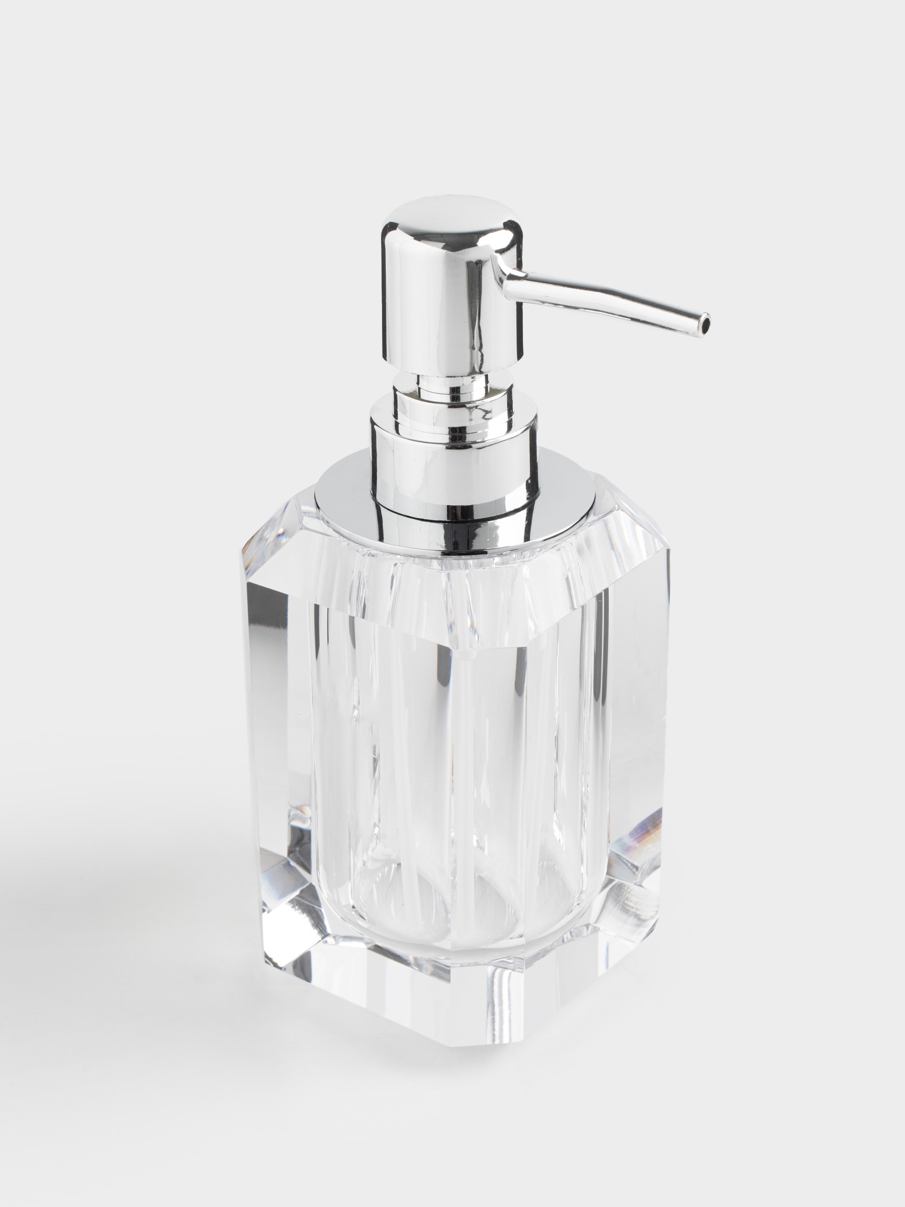 Диспенсер для жидкого мыла, 200 мл, стекло/металл, Грани, Shower Crystal Glance, image-4