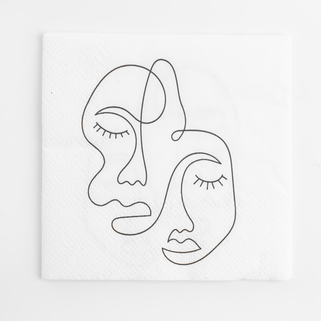 

Салфетки бумажные, 21х21 см, 20 шт, белые, Два лица, Face