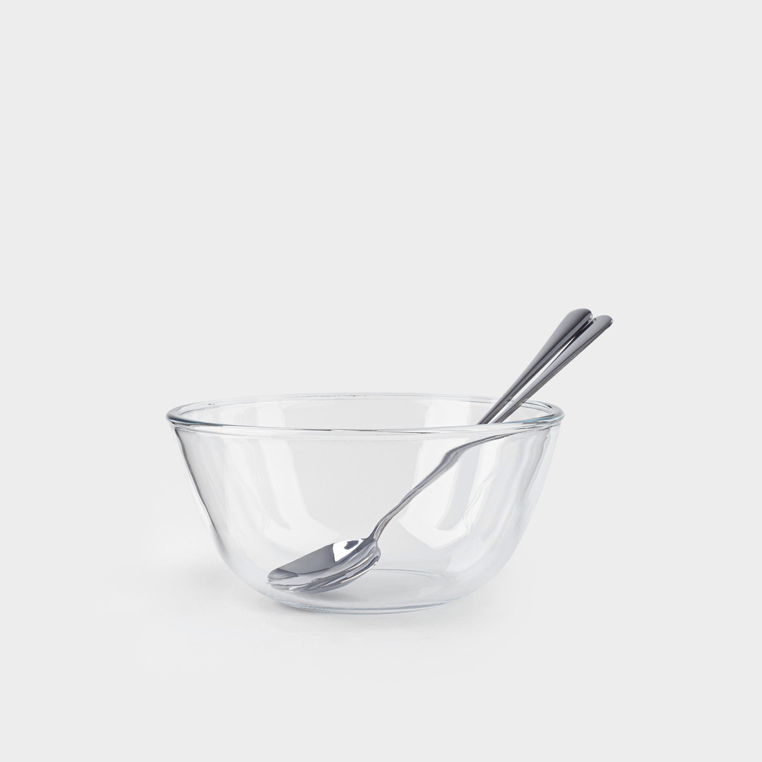 Салатник 23 см 27 л 3 пр с ложкойвилкой стекло Бсталь Clear 1990₽