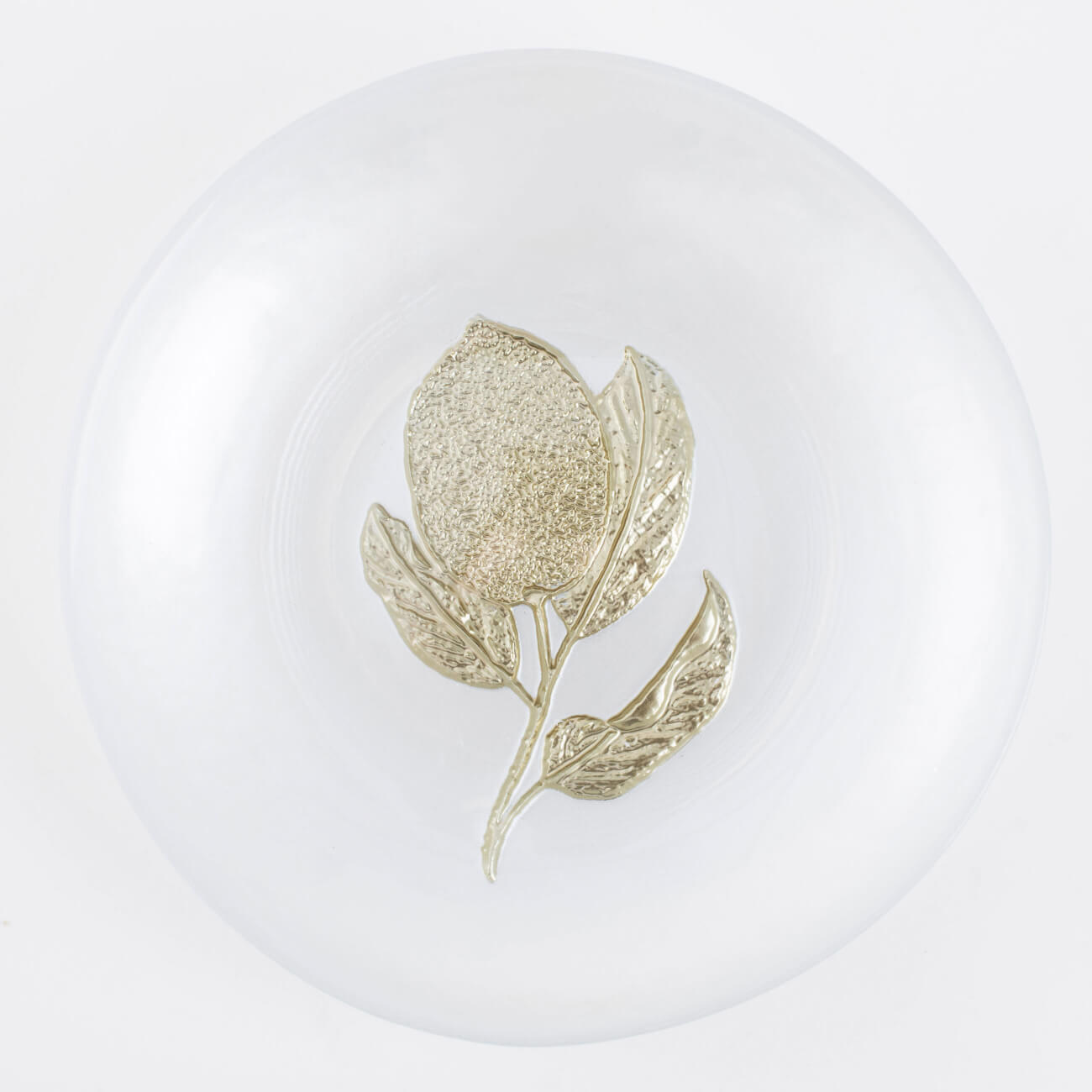 Тарелка десертная, 15 см, стекло, молочно-золотистая, Лимон, Sicily in bloom изображение № 1