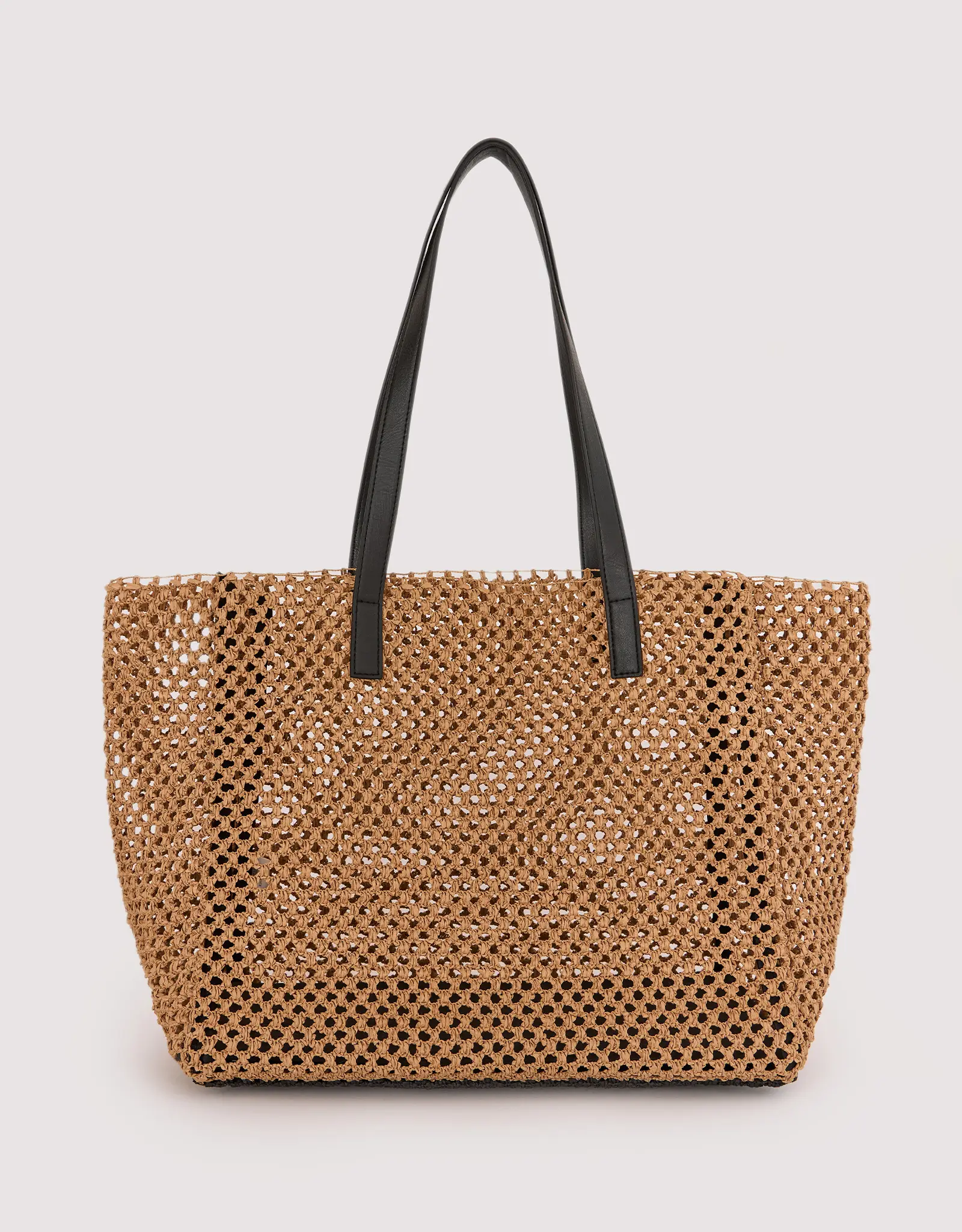 Сумка пляжная, 52х32 см, плетеная, целлюлоза, бежевая, Banjo, image-0