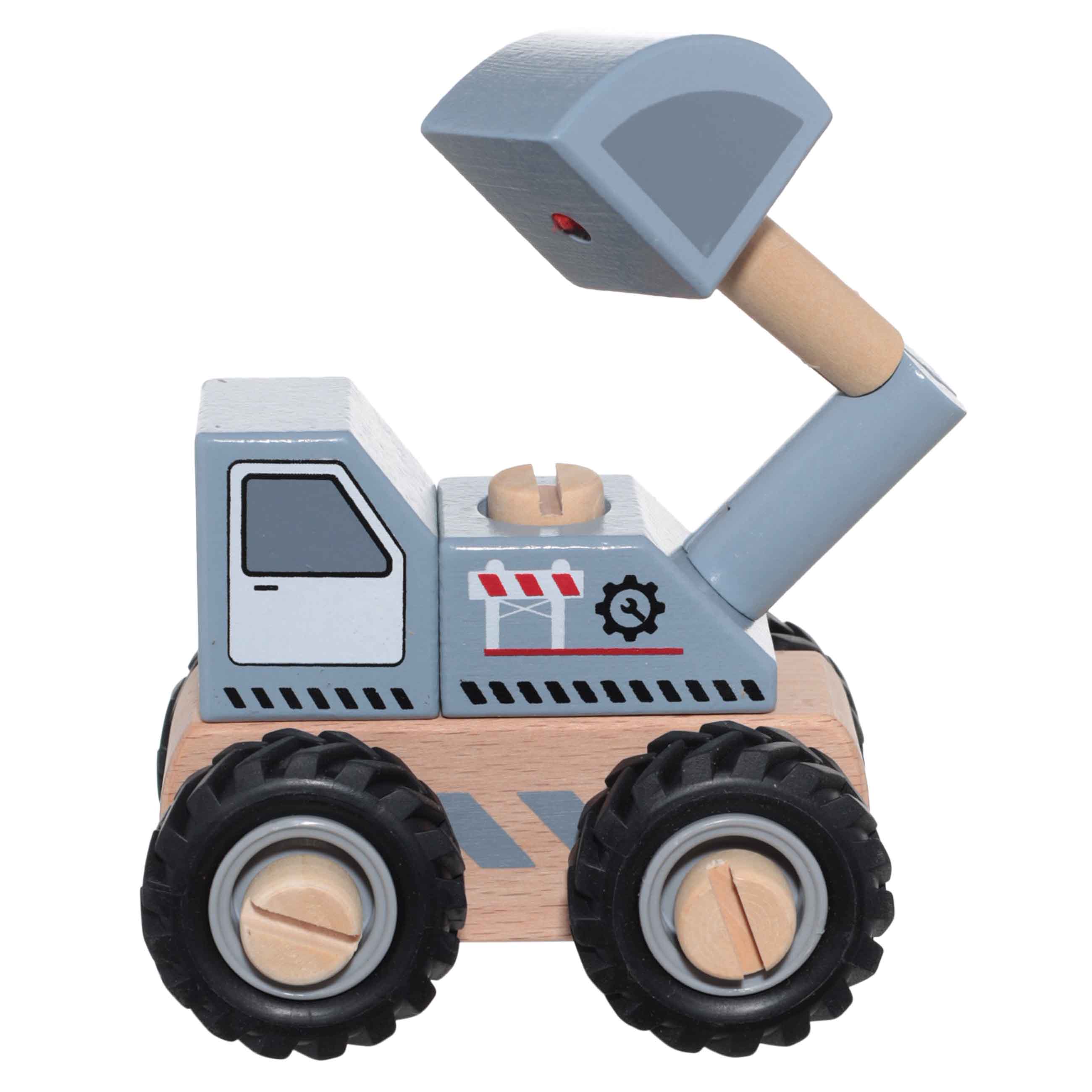 Игрушка, 18х11 см, дерево, серая, Трактор- конструктор, Kiddy изображение № 2