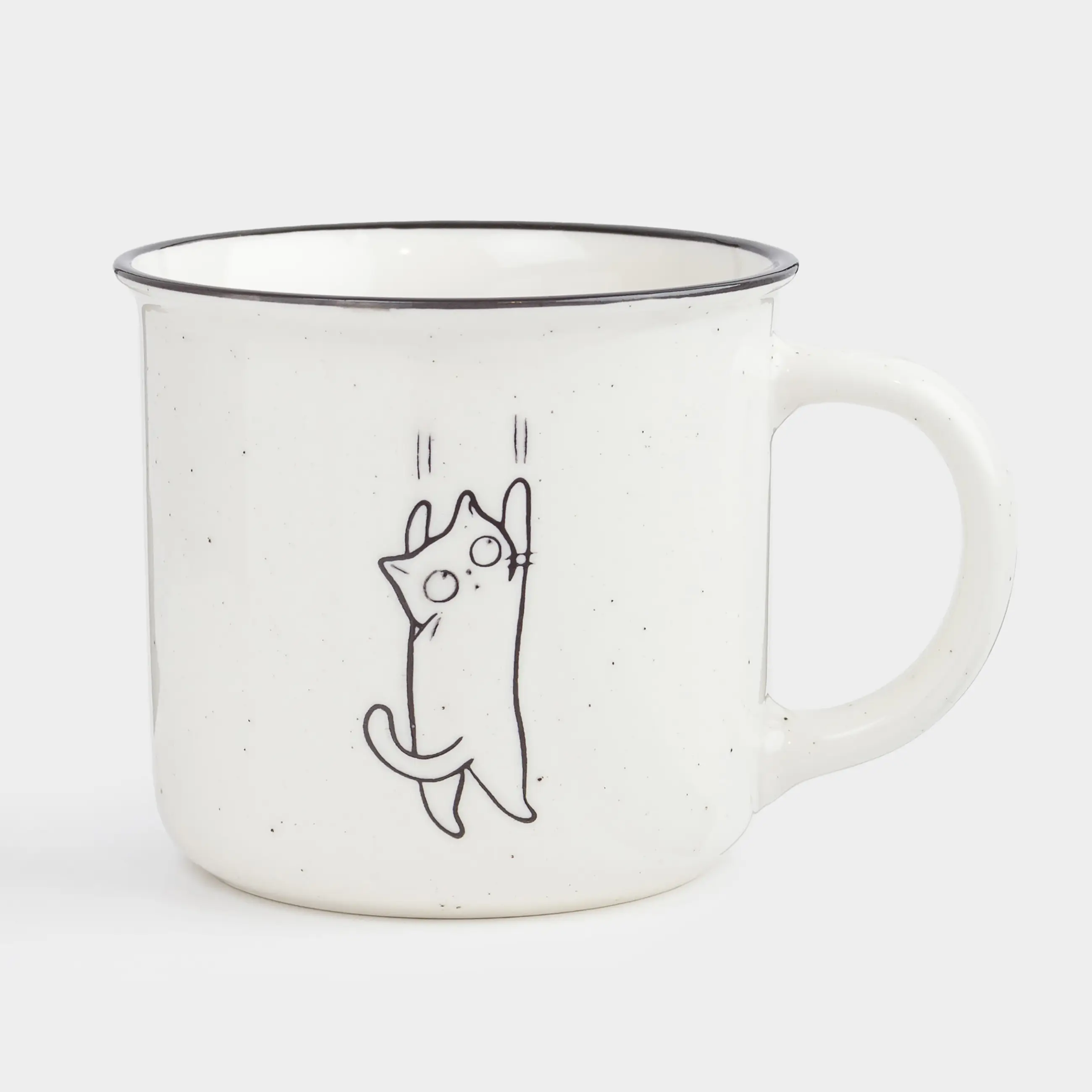 Кружка, 370 мл, фарфор N, молочная, в крапинку, Котенок, Cat
