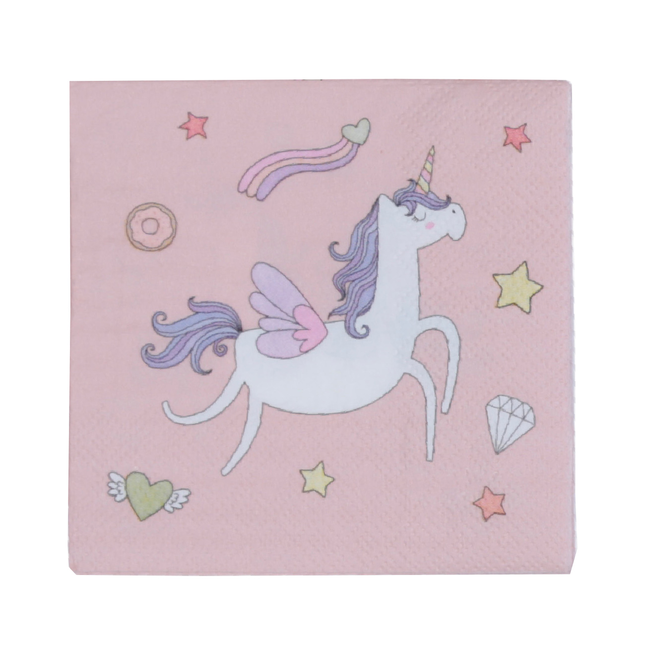 

Kuchenland Салфетки бумажные, 21х21 см, 20 шт, розовые, Единороги, Unicorn
