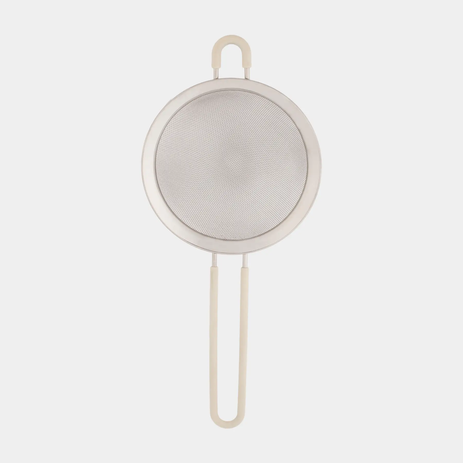 Сито, 14 см, с ручкой, сталь/силикон, бежевое, Tammy
