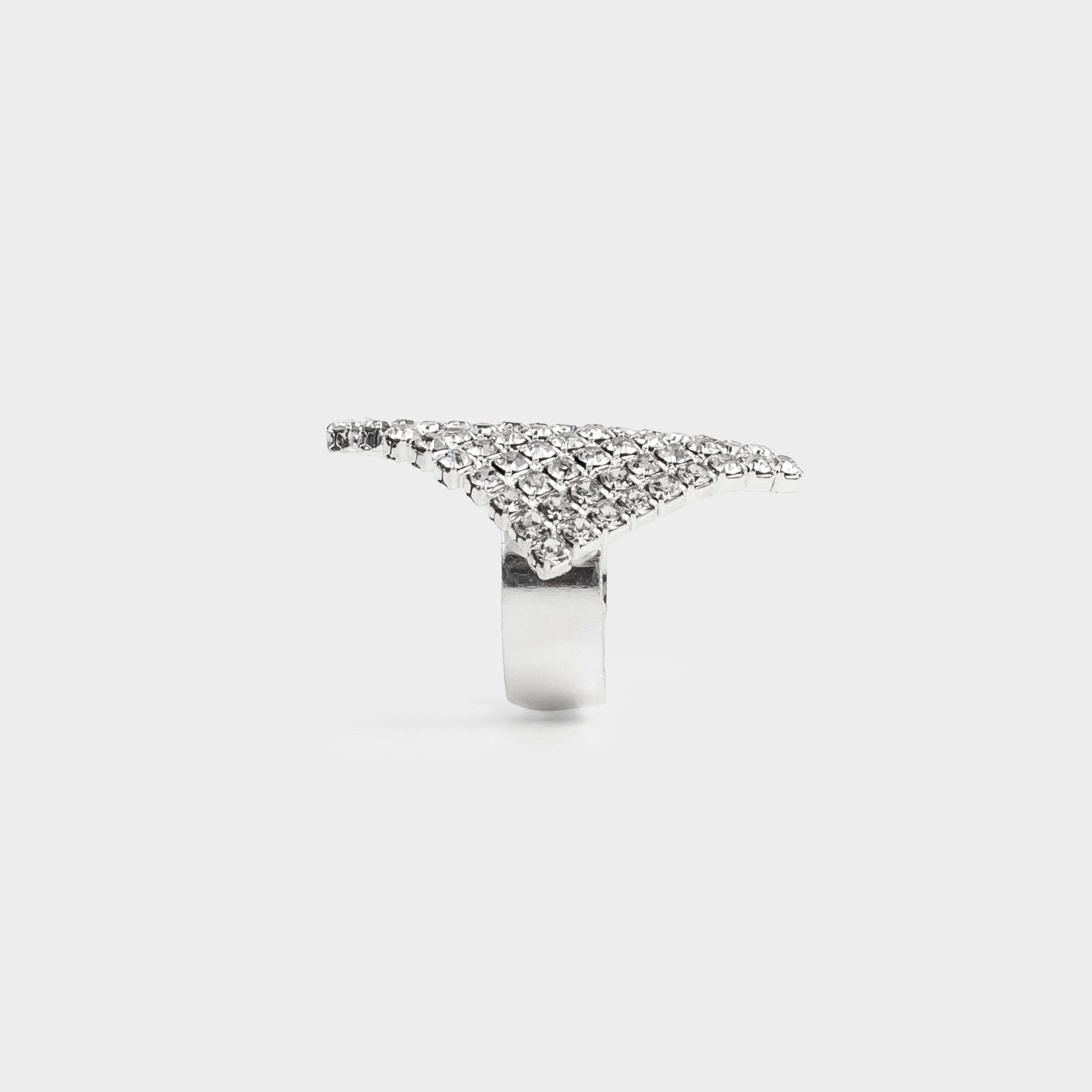 Кольцо, р. S-M, единый размер, металл, серебристое, Кристаллы, Jewelry crystal