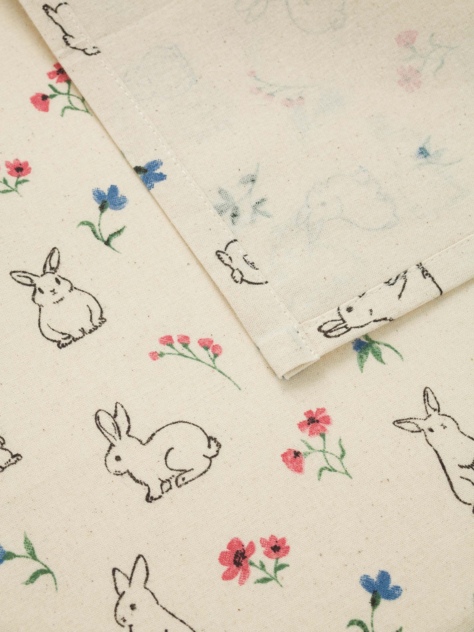 Полотенце кухонное, 40х60 см, хлопок, молочное, Кролики и цветы, El flora rabbit, image-2