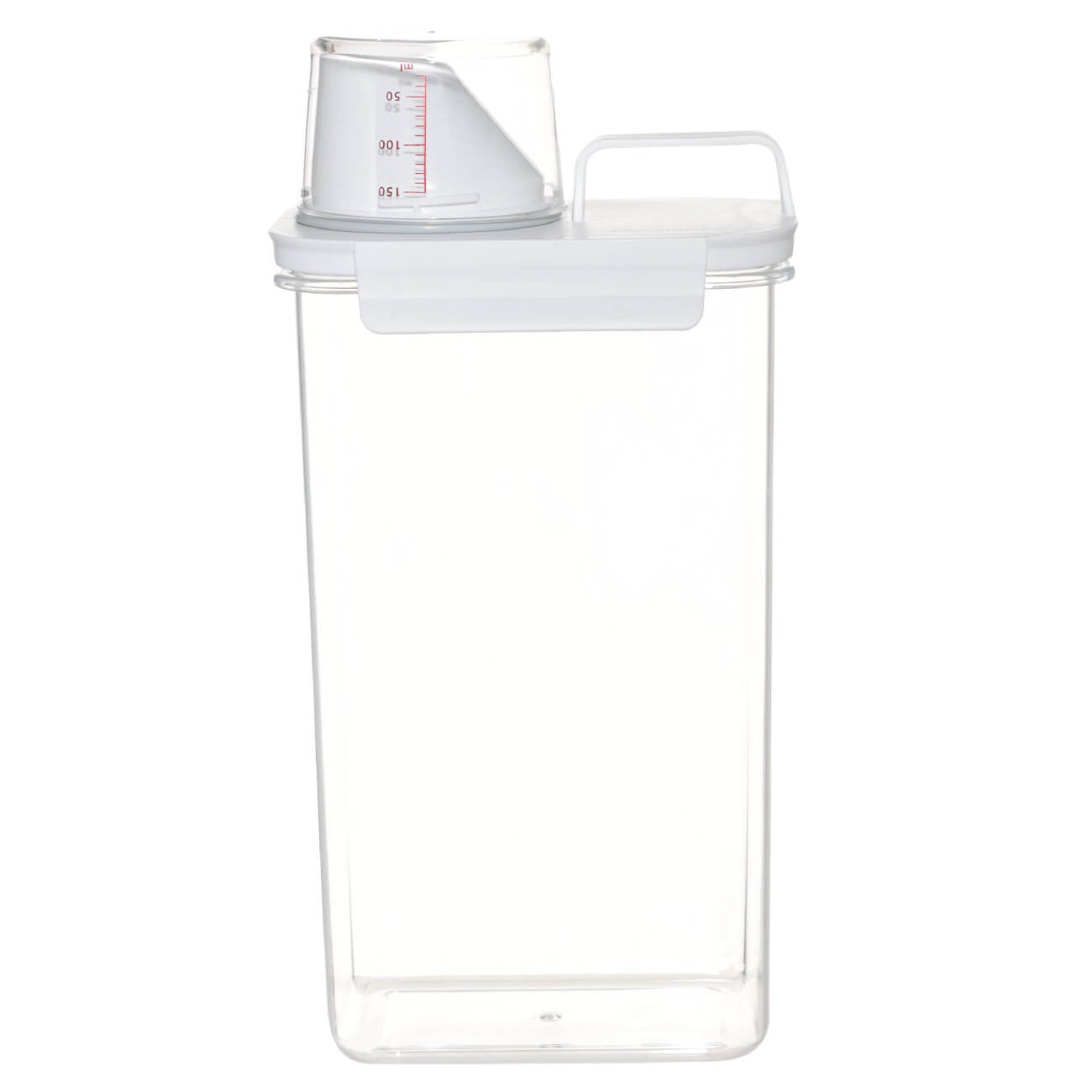 контейнер для стирального порошка 4 5 л 24 4х18х18 см step spin Контейнер для стирального порошка или геля, 2,3 л, с мерником, пластик, белый, Compact