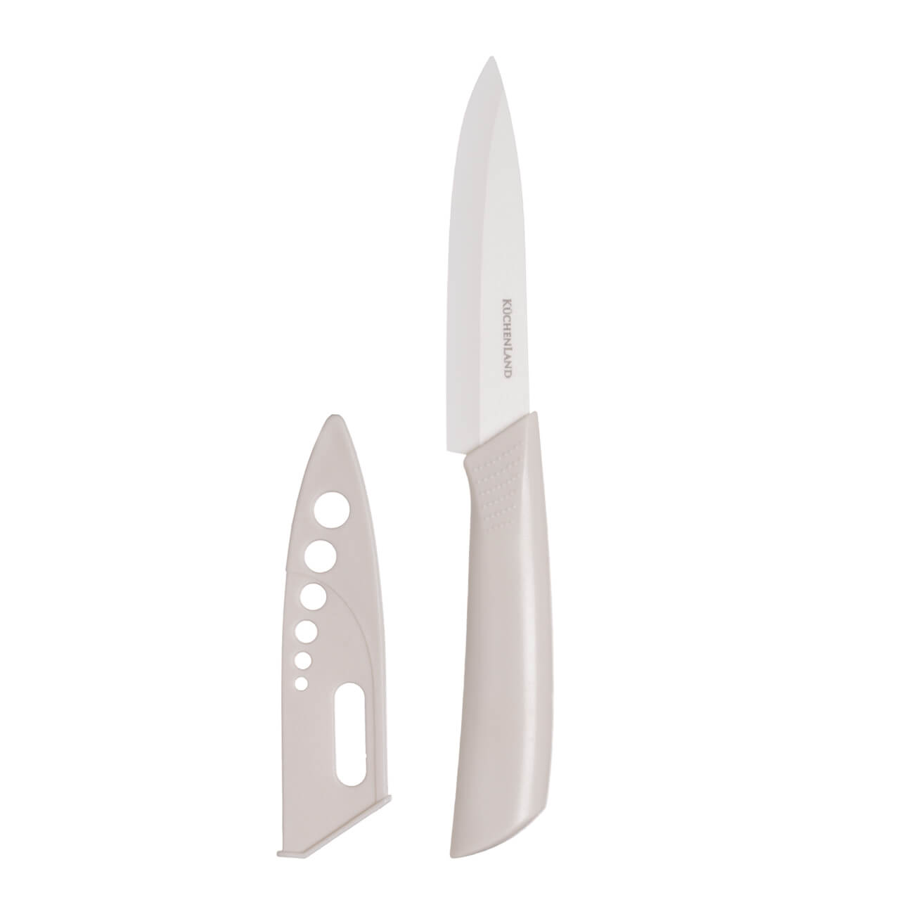 Нож для нарезки, 13 см, с чехлом, керамика/пластик, молочный, Regular изображение № 1