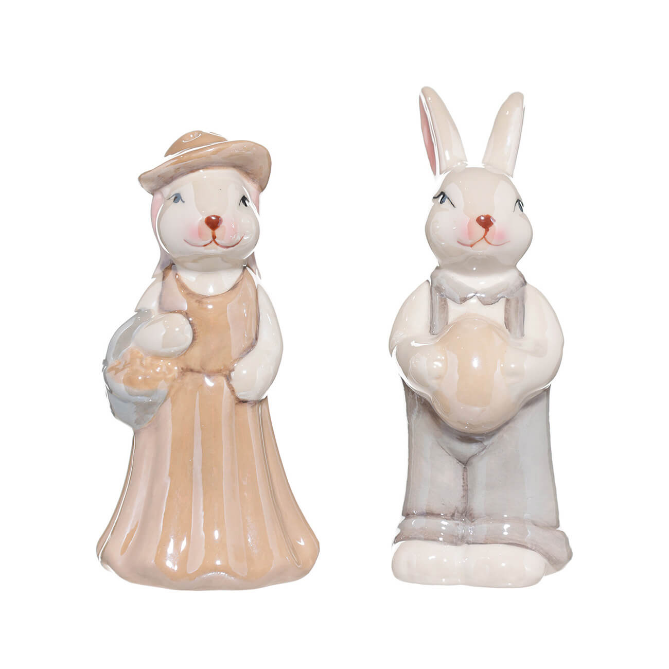 

Набор для соли и перца, 12 см, керамика, бежевый, Пара кроликов, Natural Easter