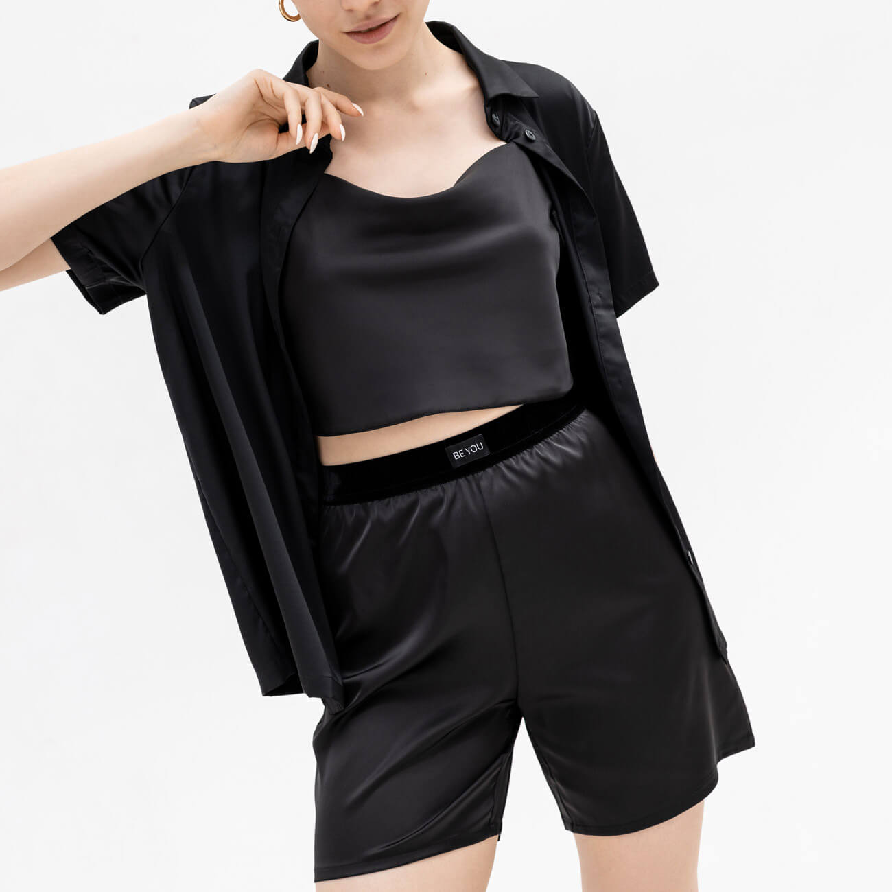 Шорты женские, р. XL, полиэстер/эластан, черные, Madeline короткие прямые женские шорты прямого кроя vero moda