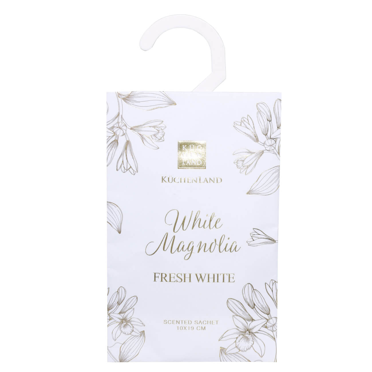Саше ароматическое, 10х19 см, подвесное, White Magnolia, Fresh white