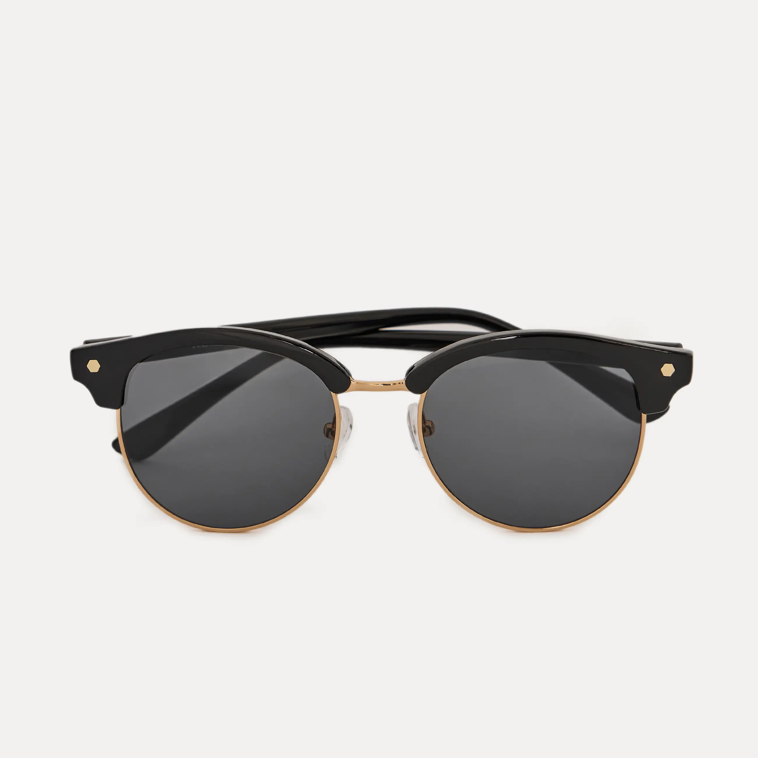 Очки солнцезащитные, металл/пластик, круглые, черные, Панто, Eyewear