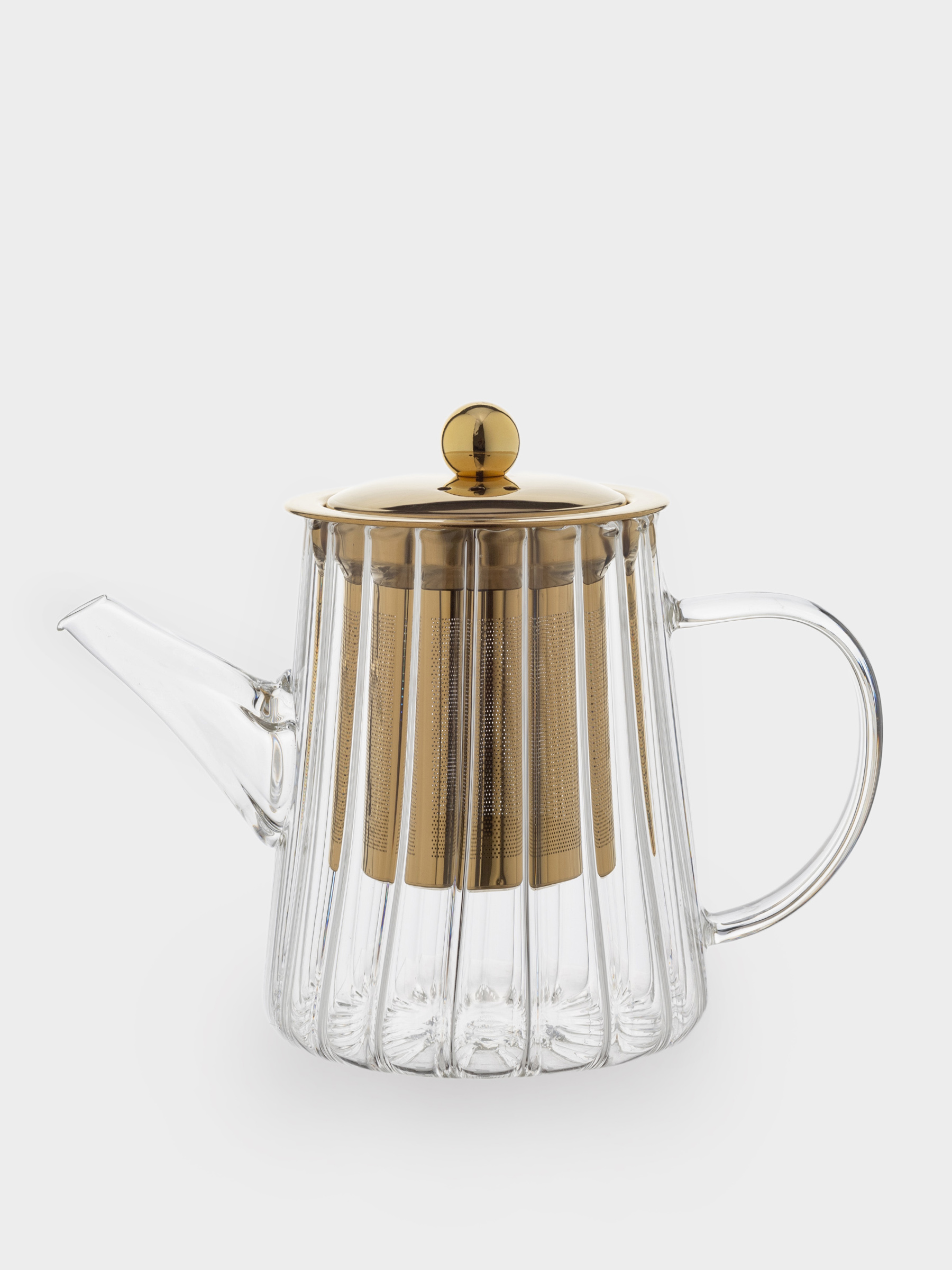 Чайник заварочный, 600 мл, стекло Б/сталь, золотистый, Camellia gold, image-0