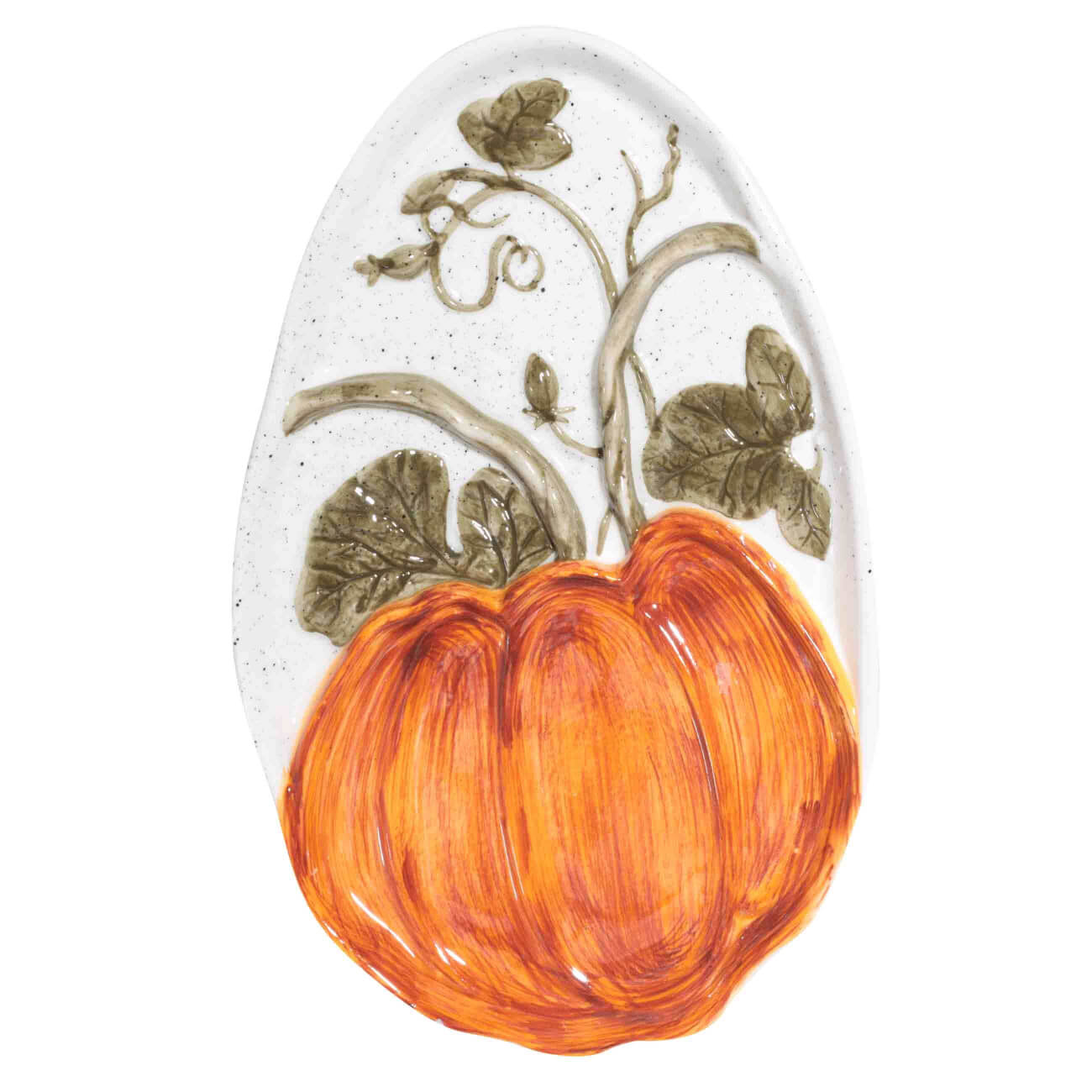 

Блюдо, 23x15 см, фарфор P, молочное, Тыква с листьями, Autumn gifts