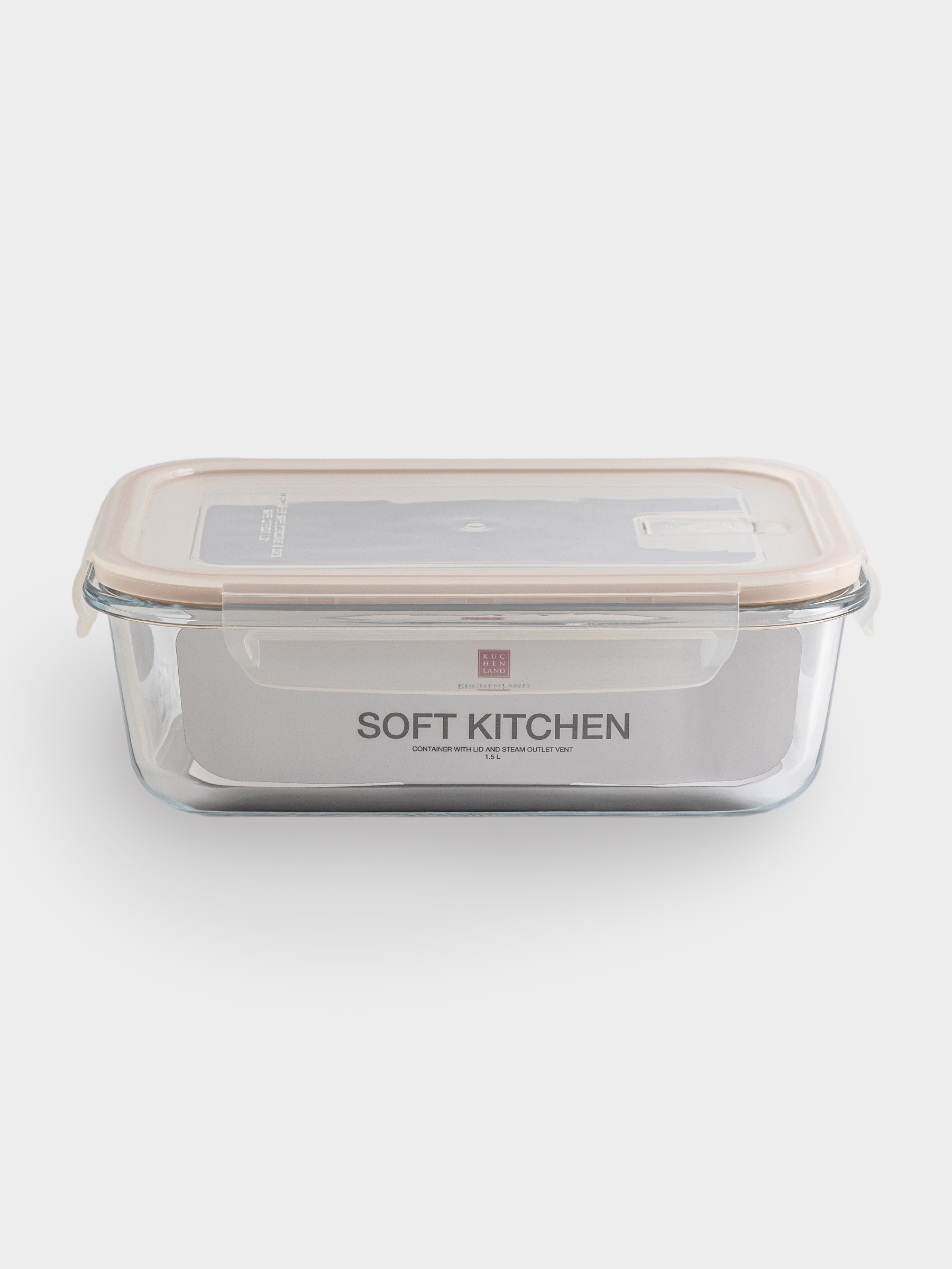 Контейнер, 1,5 л, с клипсами, с клапаном, стекло Т, прямоугольный, Soft kitchen, image-5