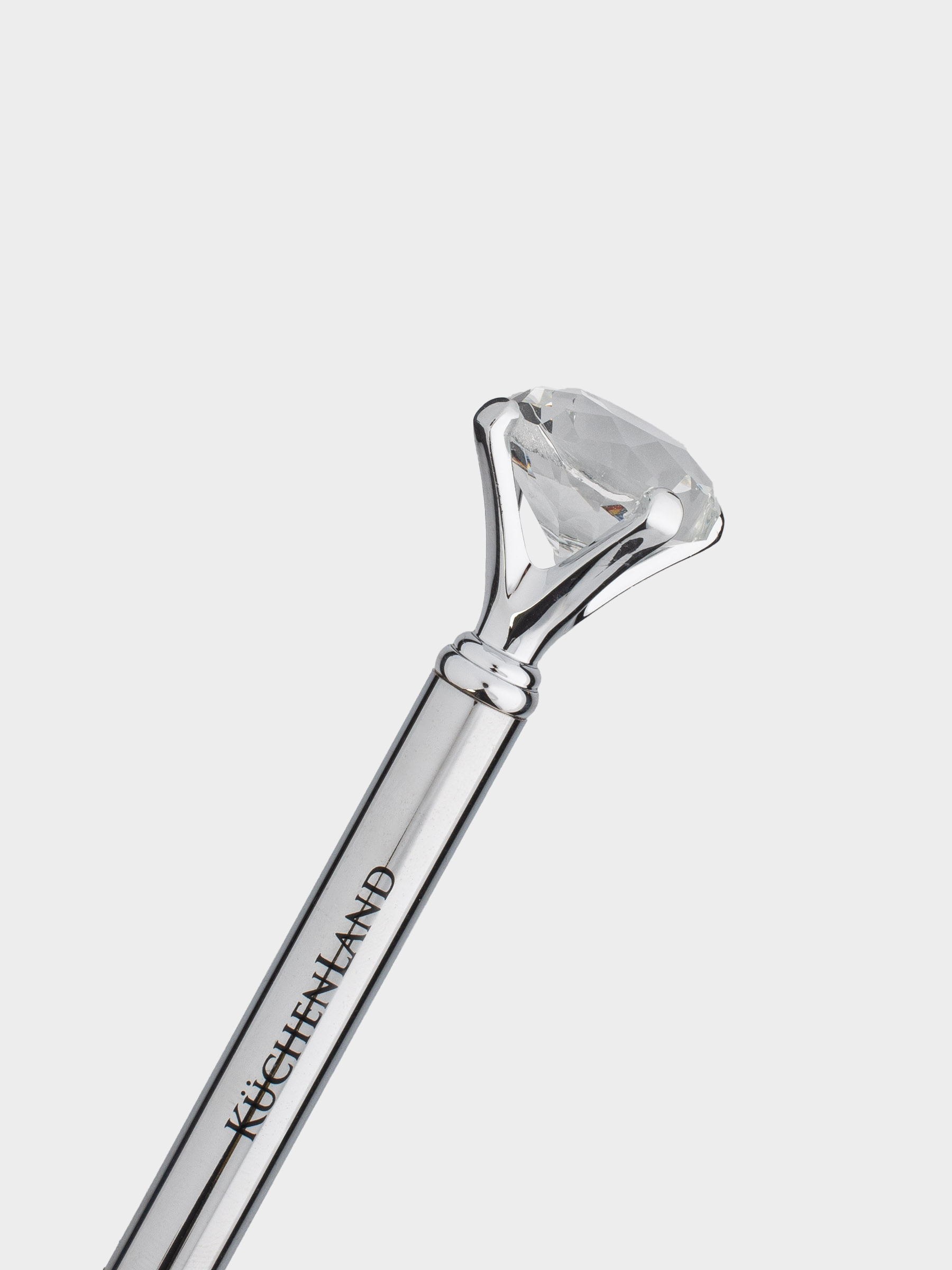 Ручка шариковая, 14 см, с фигуркой, сталь, серебристая, Кристалл, Draw figure, image-3