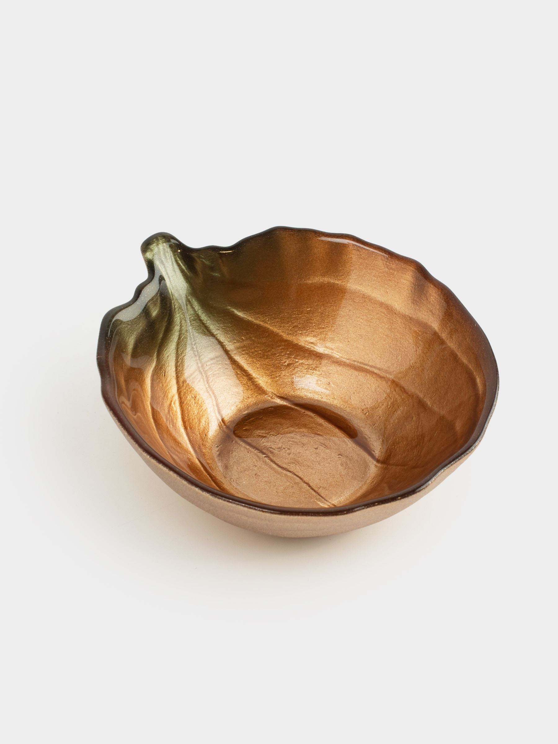 Пиала, 12х5 см, стекло, янтарно-зеленая, Тыква, Pumpkin, image-3