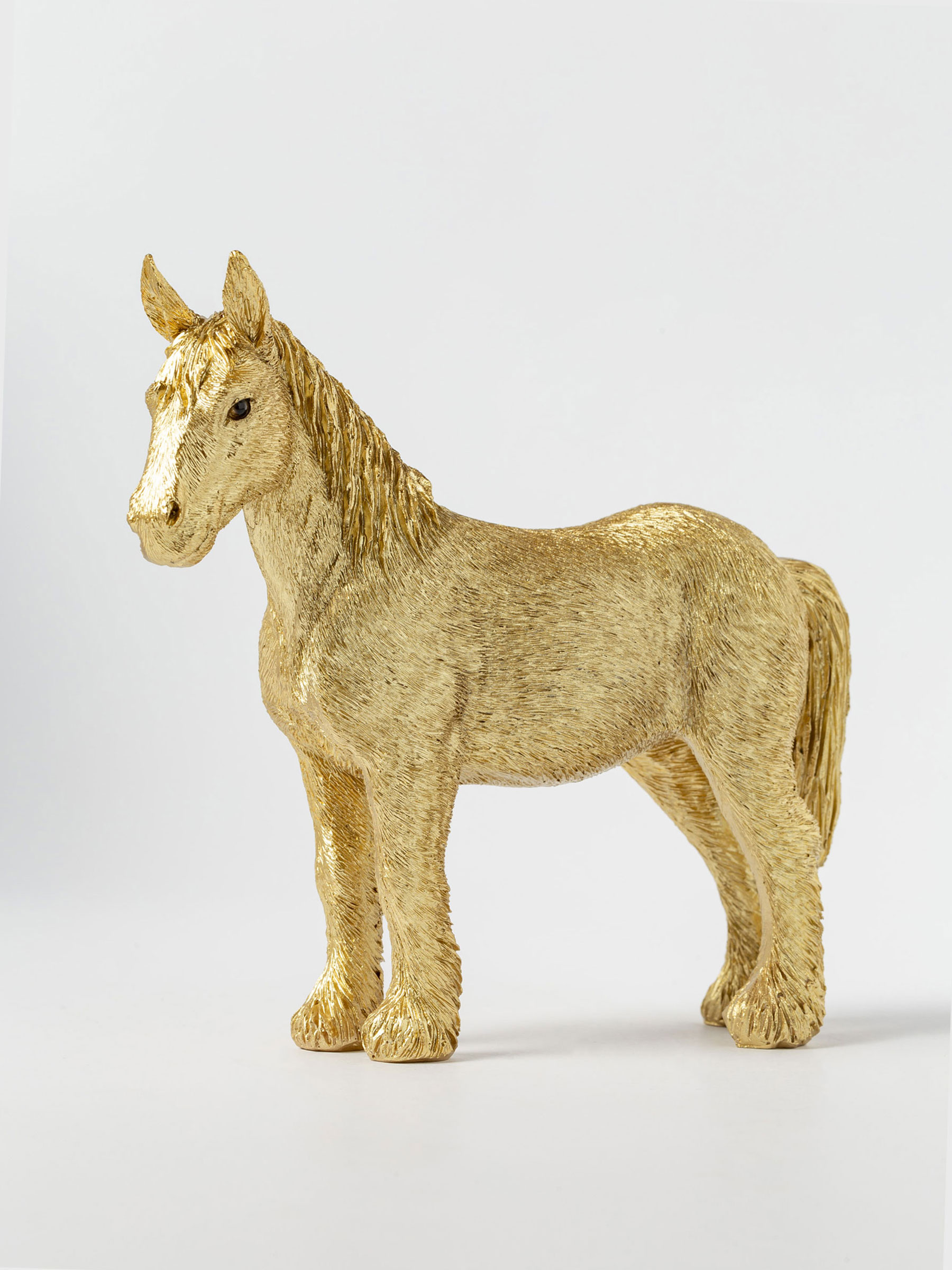 Статуэтка, 16х15 см, полирезин, золотистая, Лошадь, Horse gold, image-0