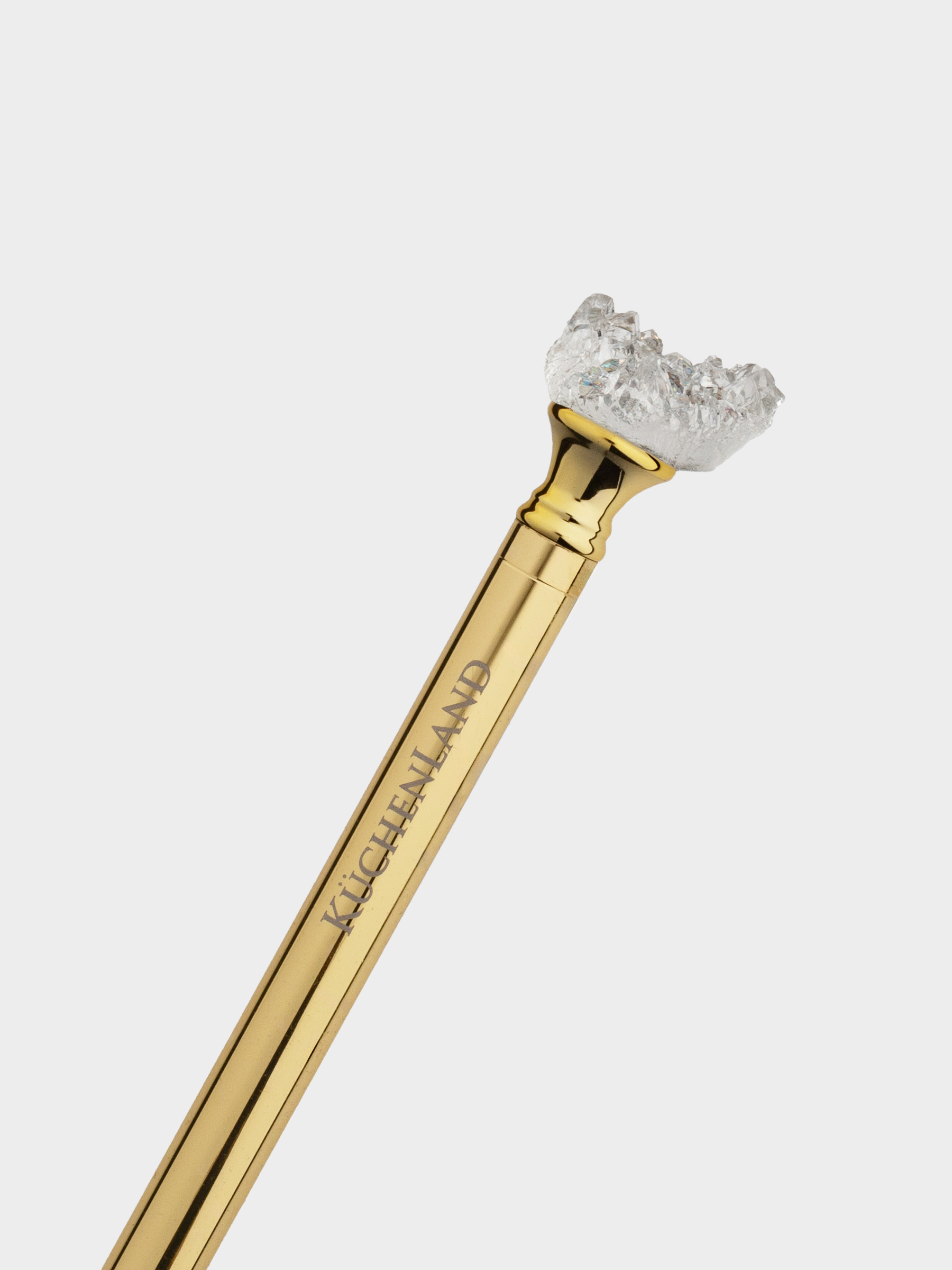 Ручка шариковая, 16 см, с фигуркой, металл, золотистая, Кристалл серебристый, Draw figure, image-2