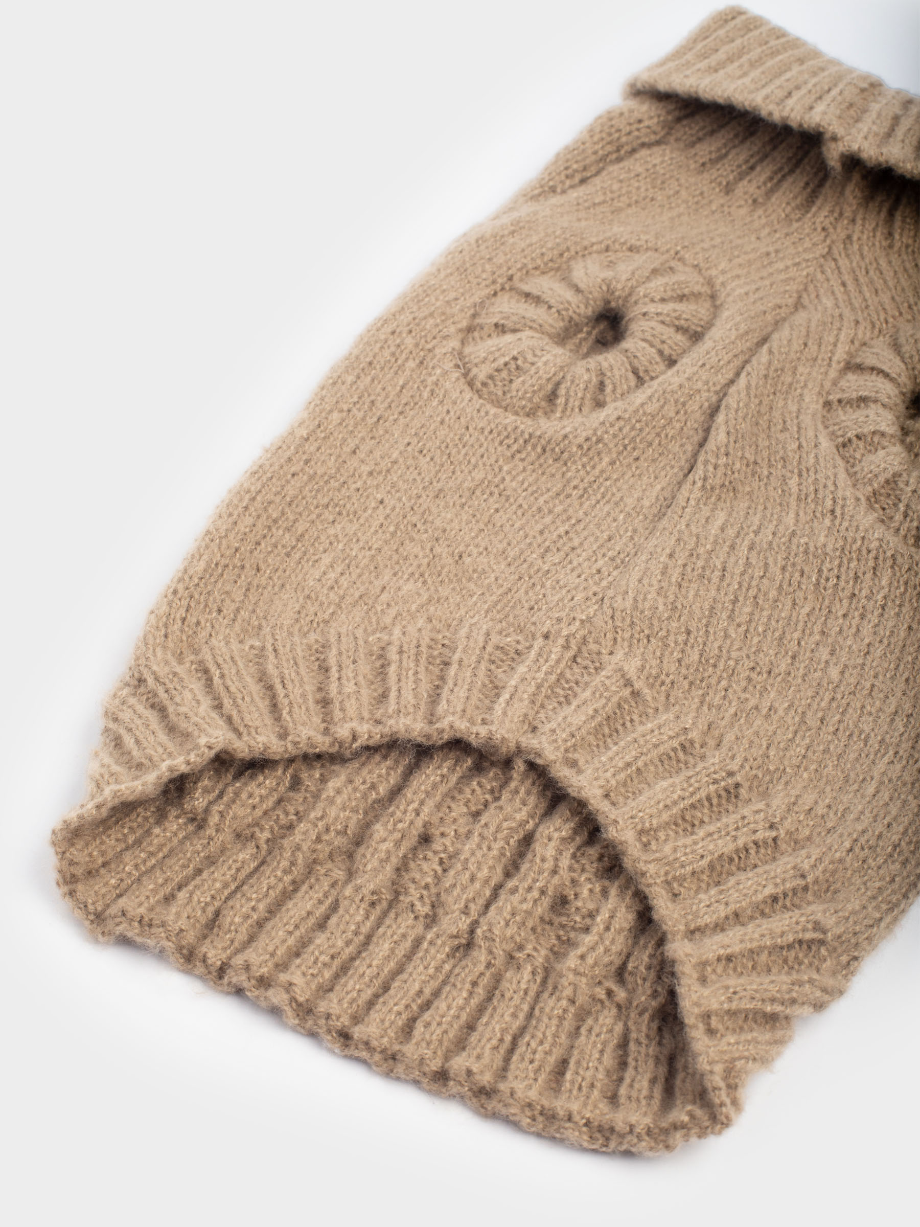 Свитер для животных, 38 см, р. M, полиэстер, коричневый, Косички, Fashion pet, image-2