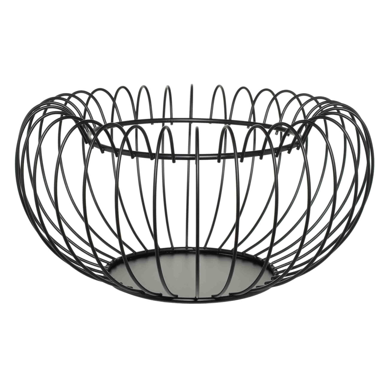 

Корзина для фруктов, 30 см, металл, черная, Сфера из прутьев, Twist black
