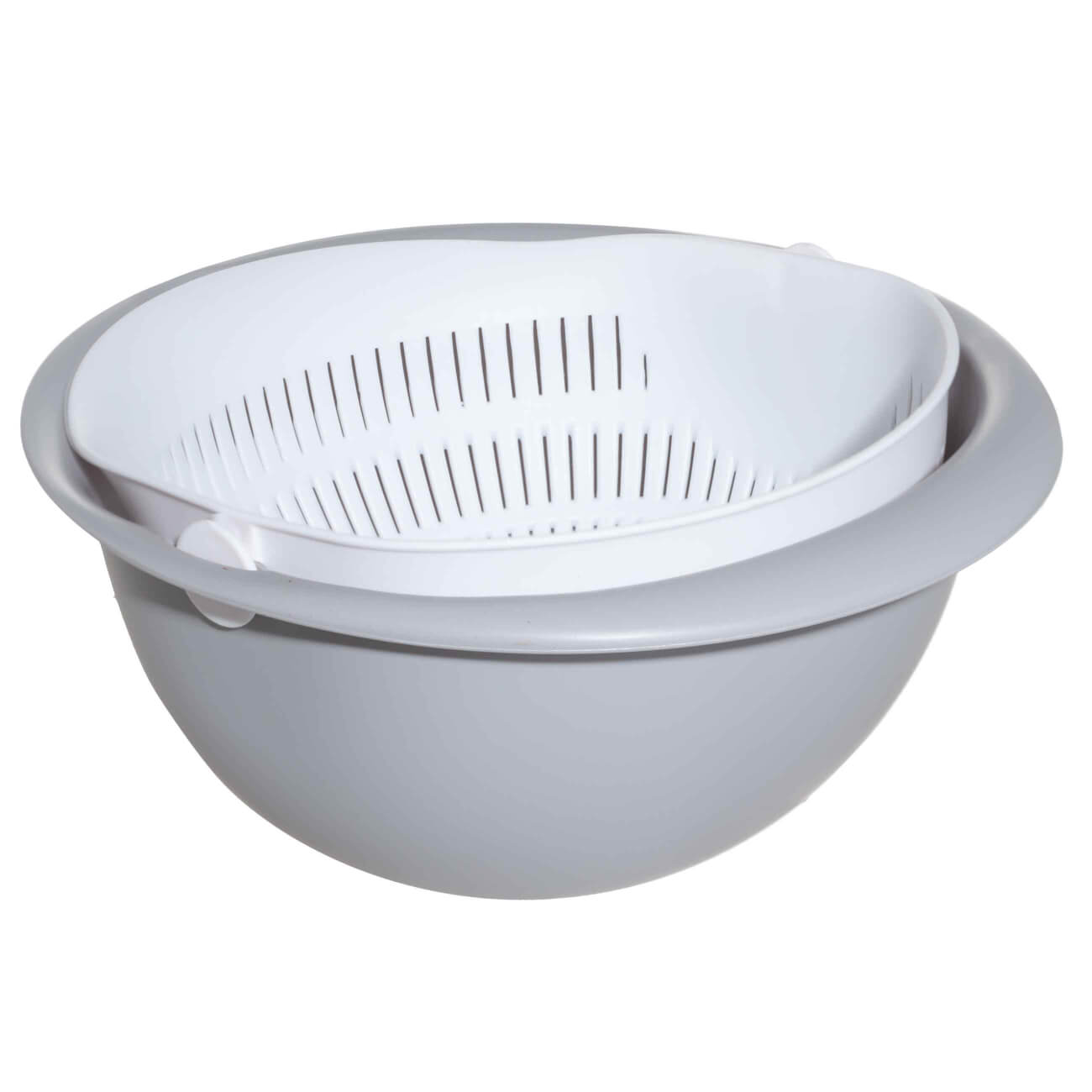 

Набор из миски и дуршлага, 25 см, 2 пр, пластик, серо-белый, Маятник, Soft kitchen