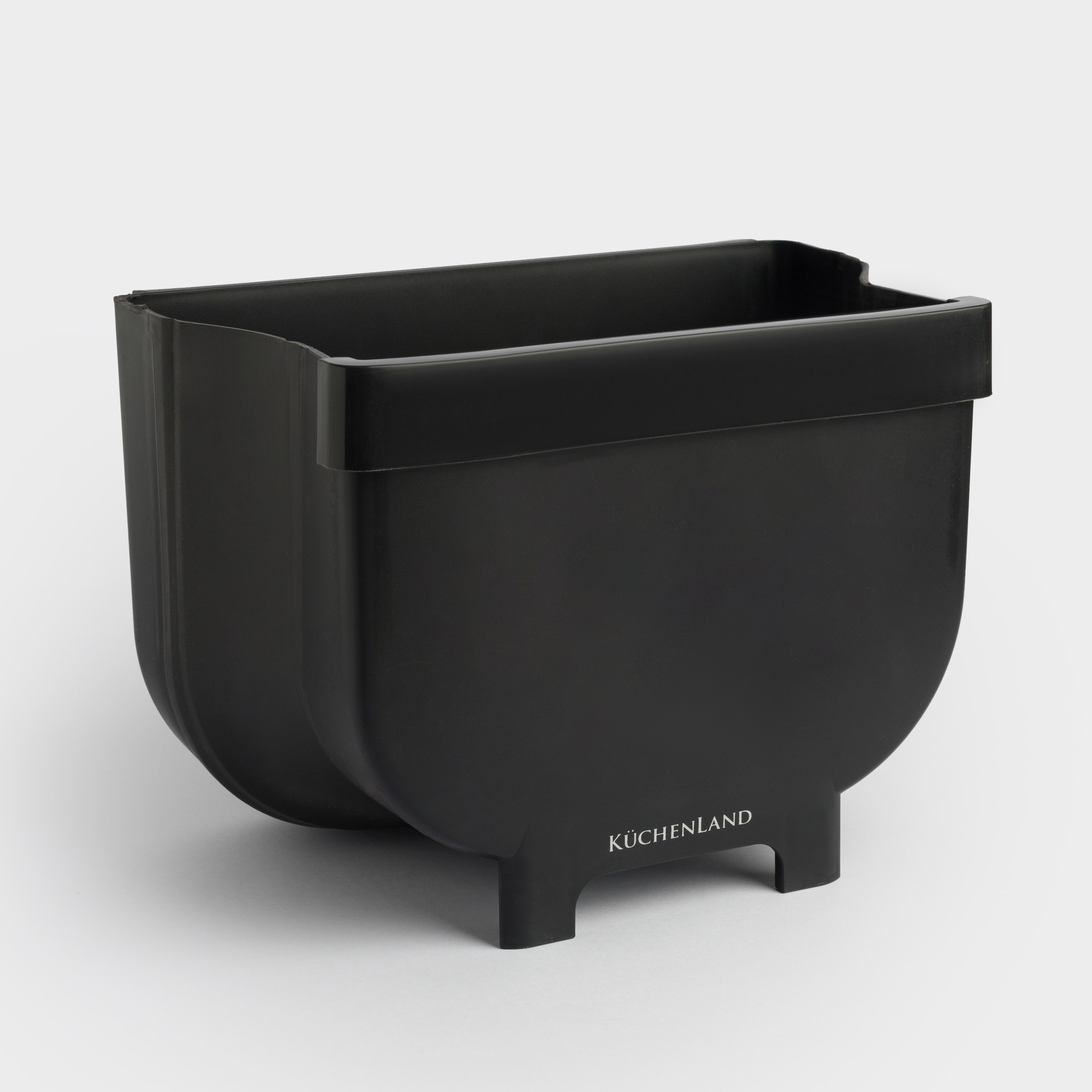 Ведро для мусора, 4 л, складное, подвесное, пластик/резина, черное, Foldaway black, image-3