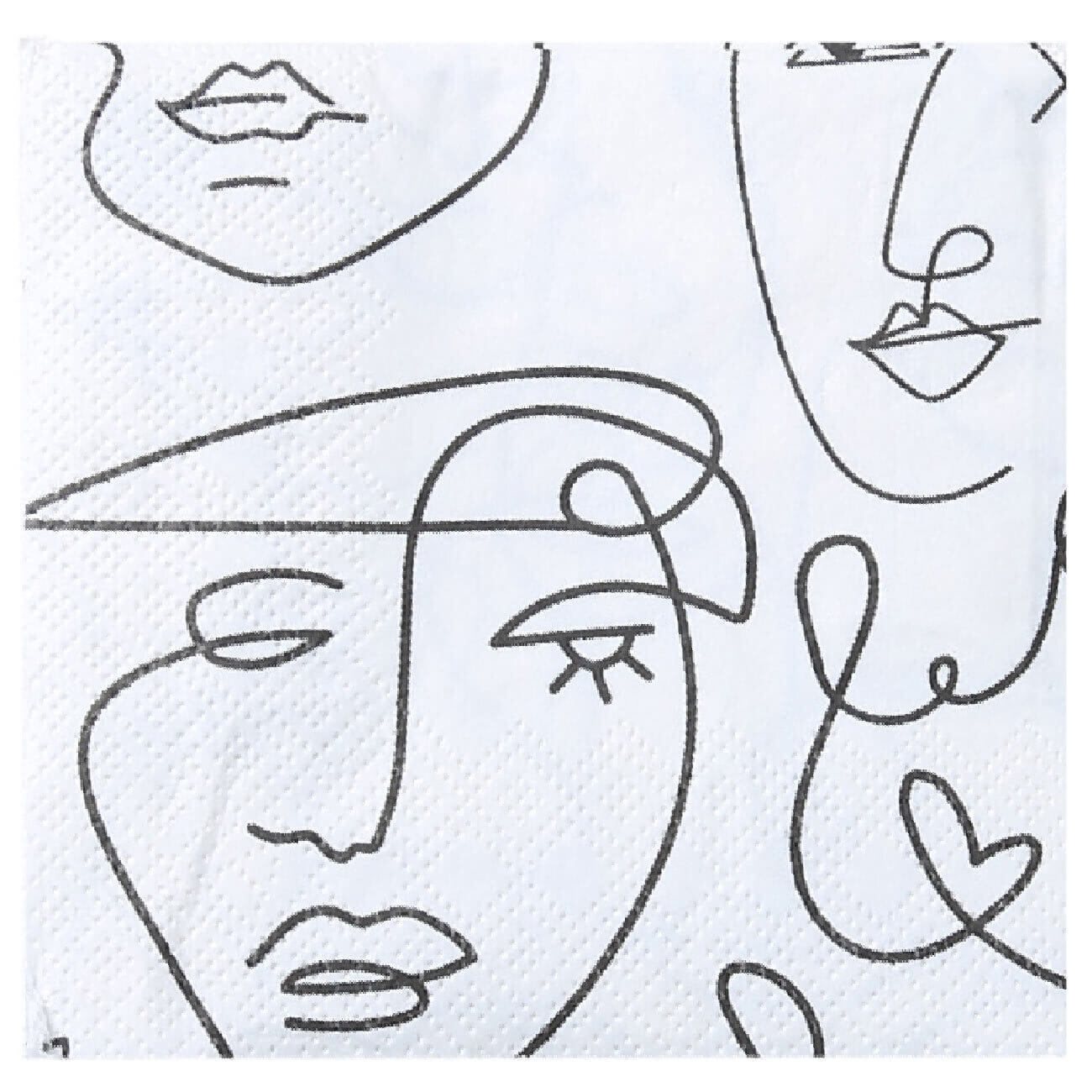 Салфетки бумажные, 33х33 см, 20 шт, белые, Лица, Face изображение № 1