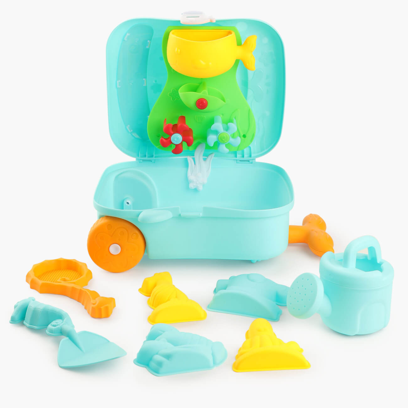 

Набор игровой для песка, 8 пр, в чемодане, пластик, Подводный мир, Sunny