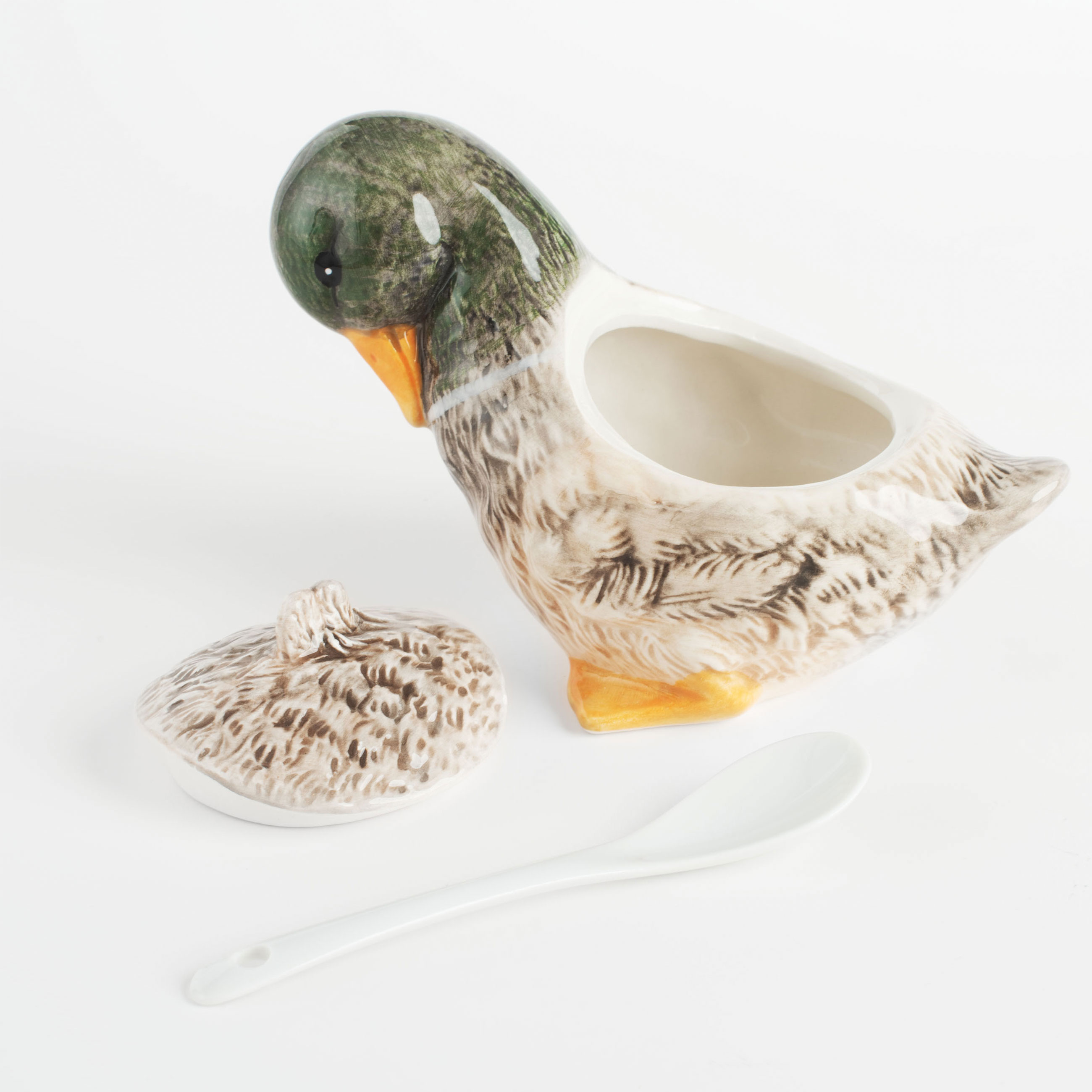 Сахарница, 10 см, 220 мл, с ложкой, керамика, Утка, Duck изображение № 4