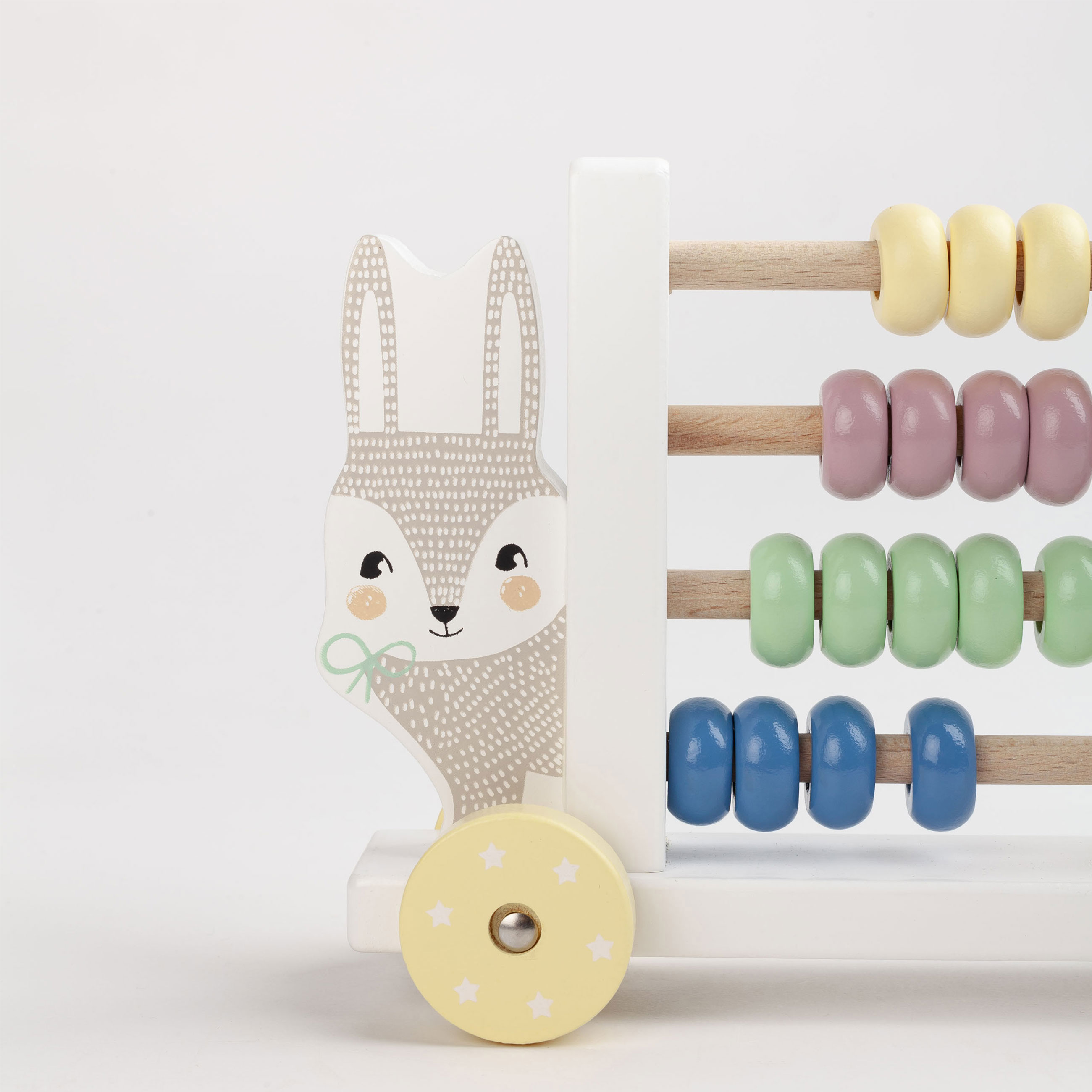 Игрушка развивающая, 20 см, дерево, Счеты на колесах, Kiddy, image-2