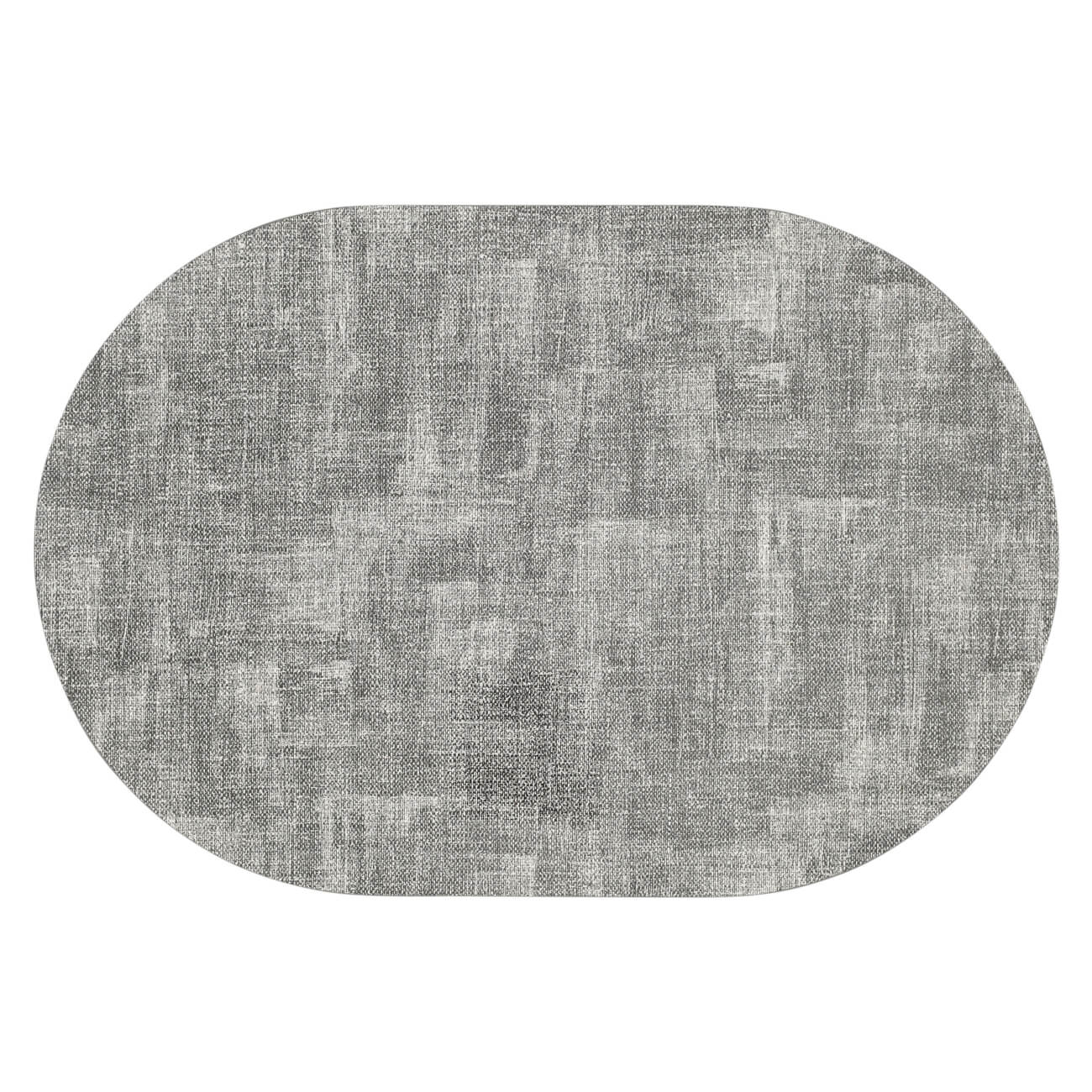 Салфетка под приборы, 30х45 см, ПВХ, овальная, серо-белая, Rock изображение № 1