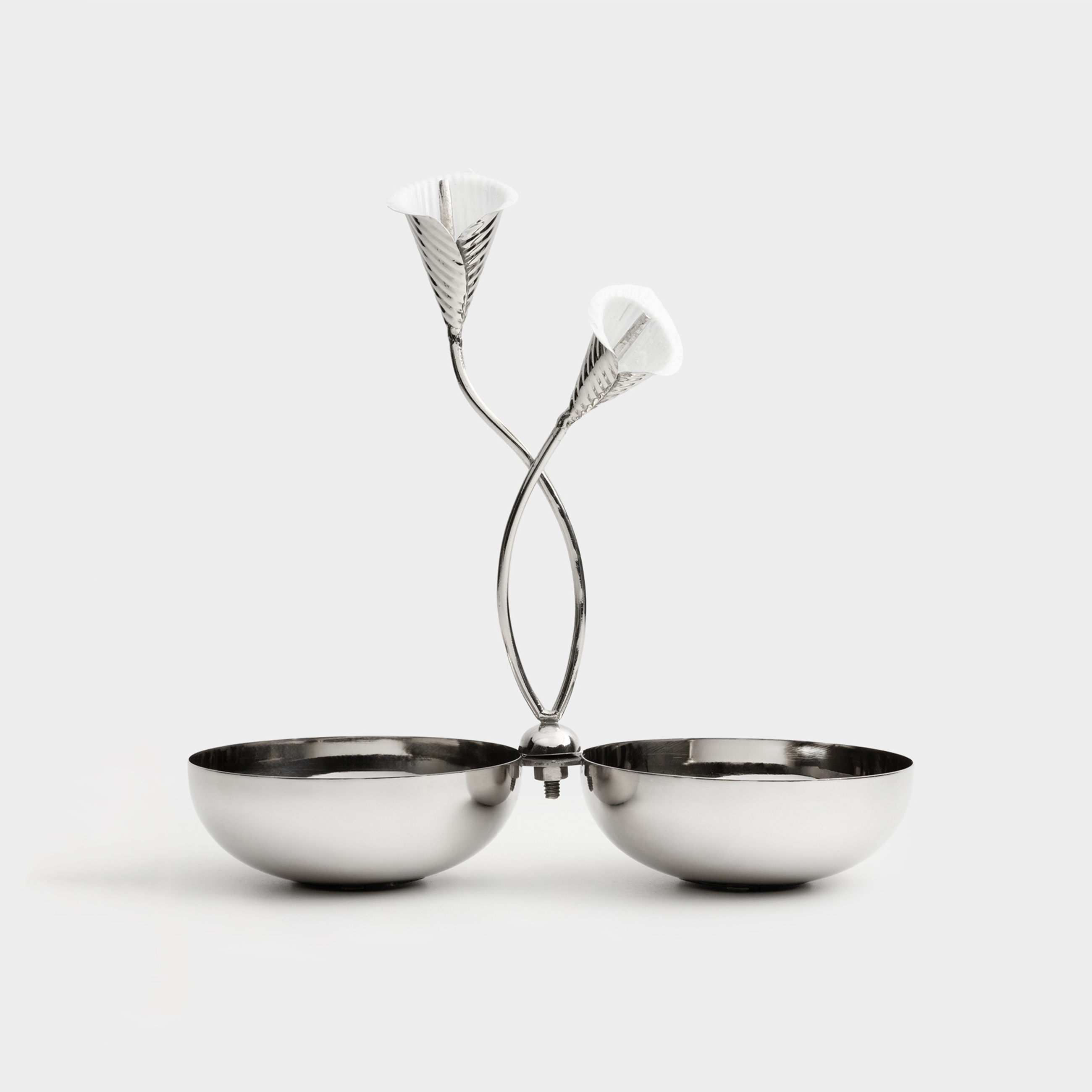 Подставка для закусок 26х26 см 2 отд с ручкой металл Каллы Fantastic flower 3490₽