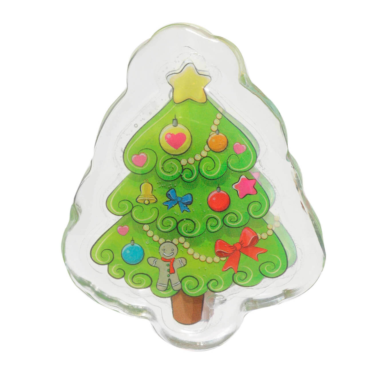 

Наклейка, 6х8 см, с подсветкой, многоразовая, термопластик, Ель, Christmas