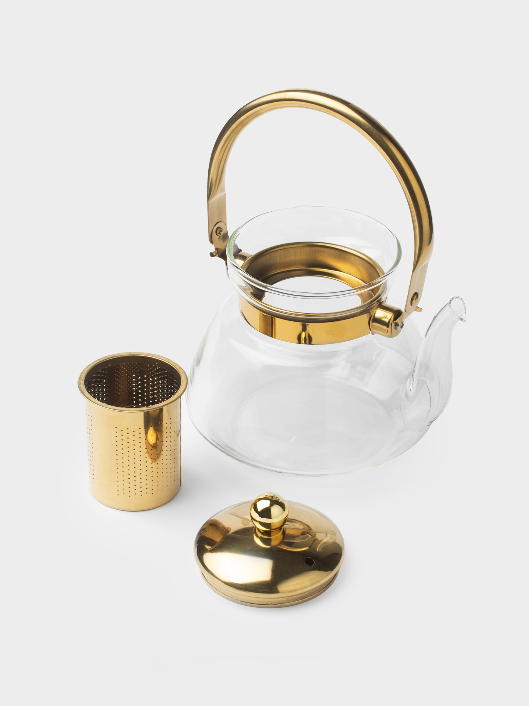 Чайник заварочный, 1,3 л, стекло Б/сталь, золотистый, Classic gold, image-2