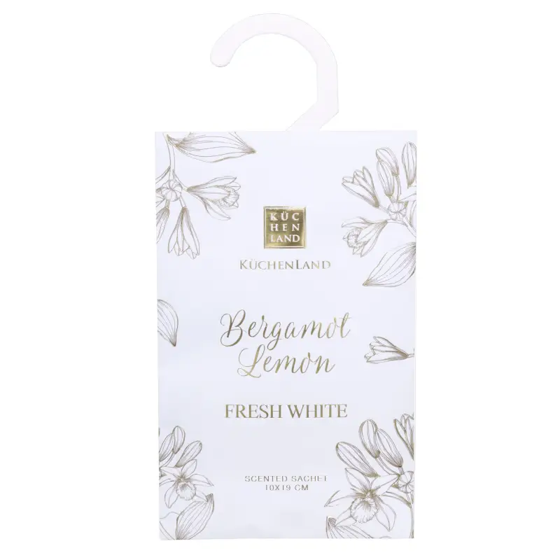 Саше ароматическое, 10х19 см, подвесное, Bergamot Lemon, Fresh white ,image-0