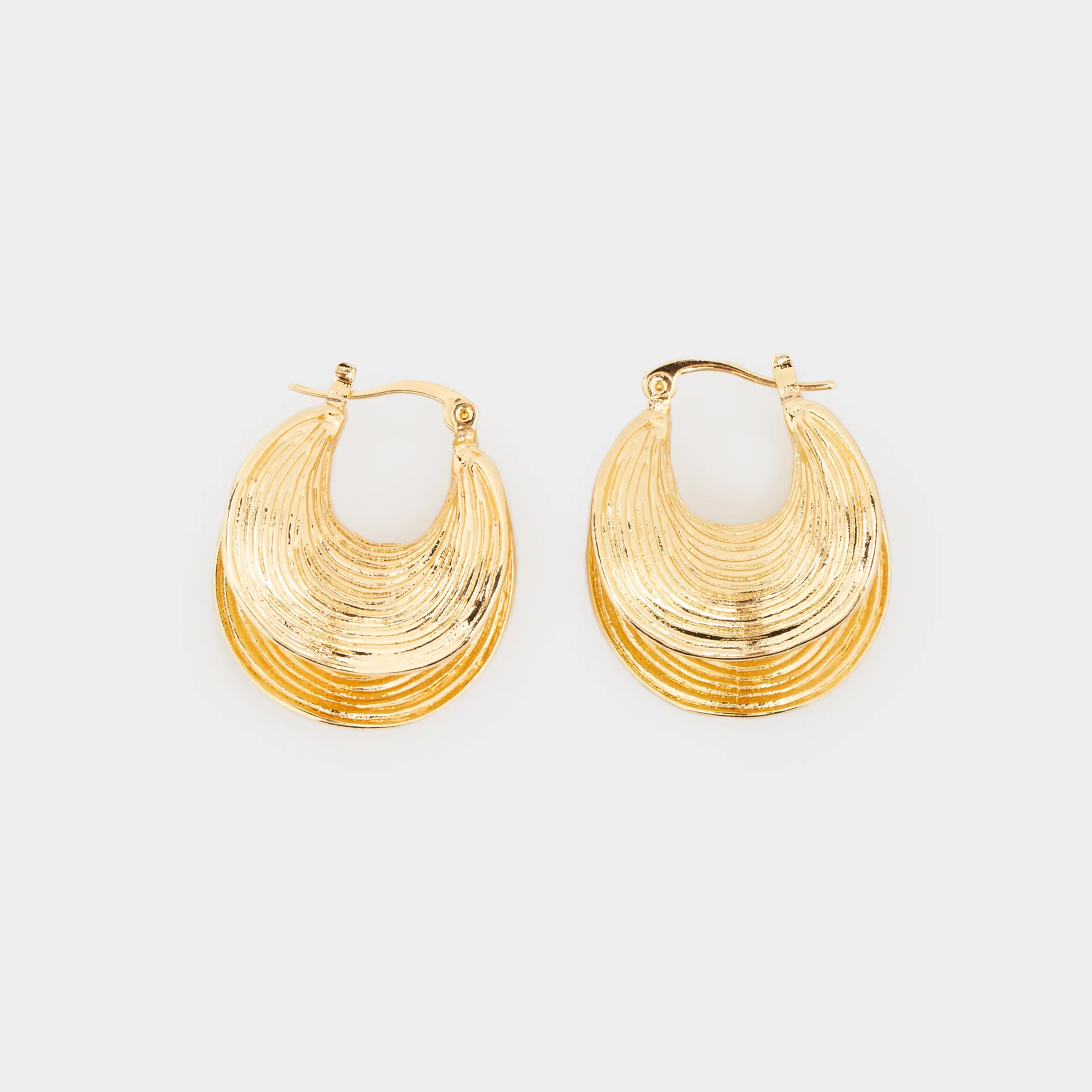 Серьги, 3 см, 2 шт, металл, золотистые, Абстракция, Jewelry