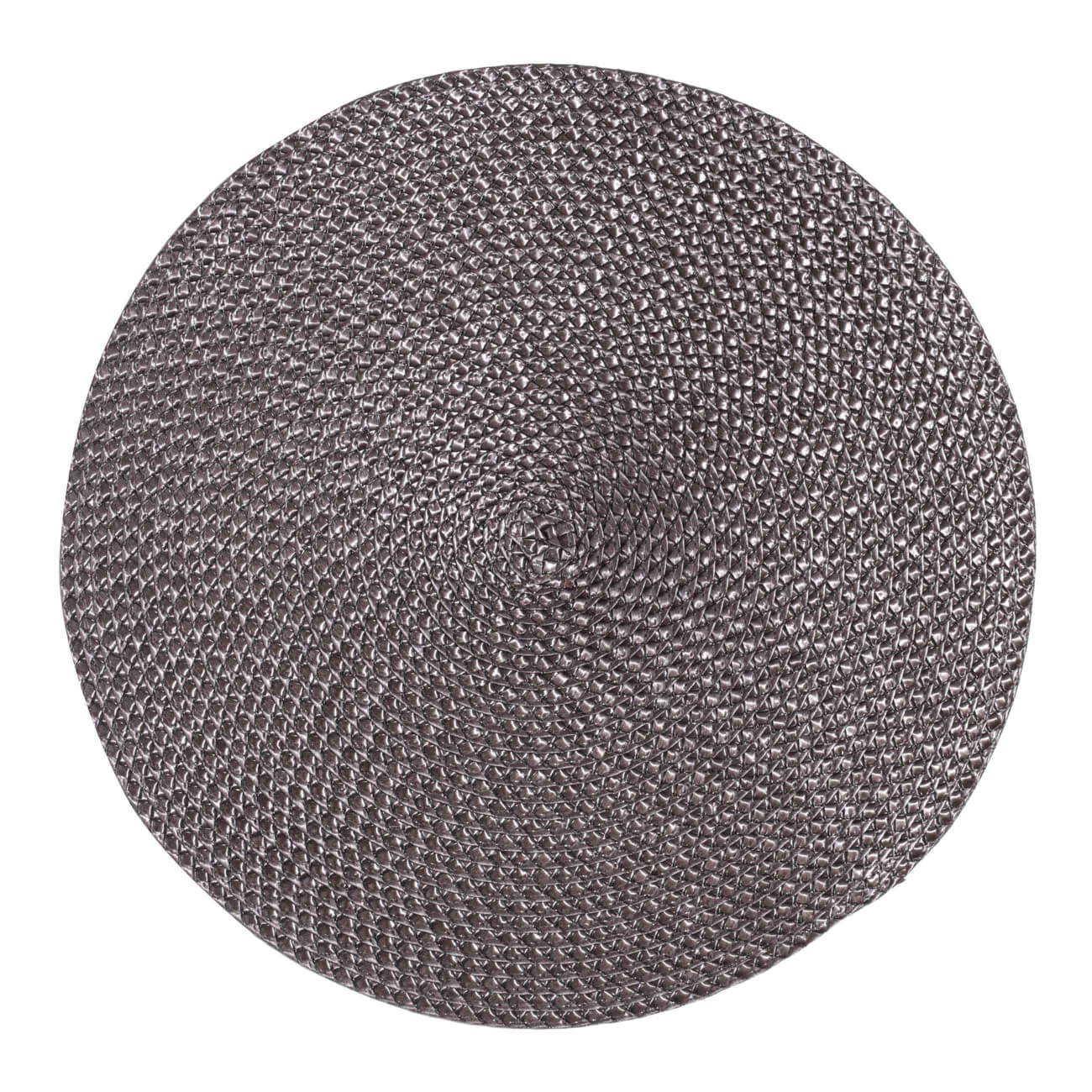 Салфетка под приборы, 38 см, полипропилен/ПЭТ, круглая, коричневая, Circle braid изображение № 1